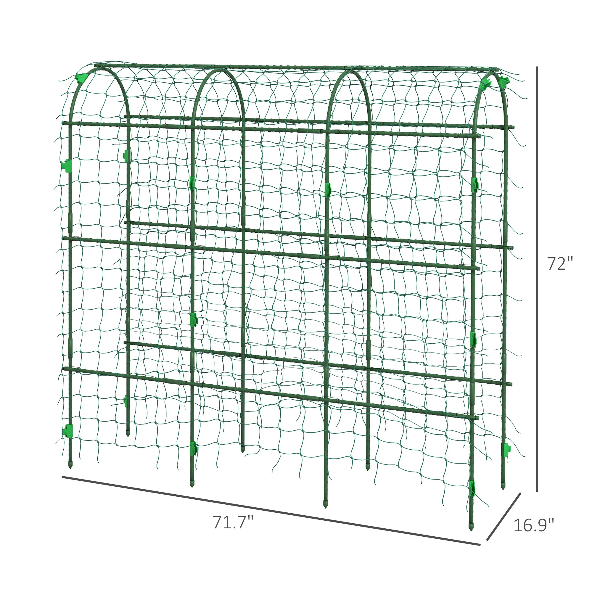 6' Tall Garden Arch Trellis, A-Frame, with Climbing Net, for Climbing Plants or Fruits - Image 5