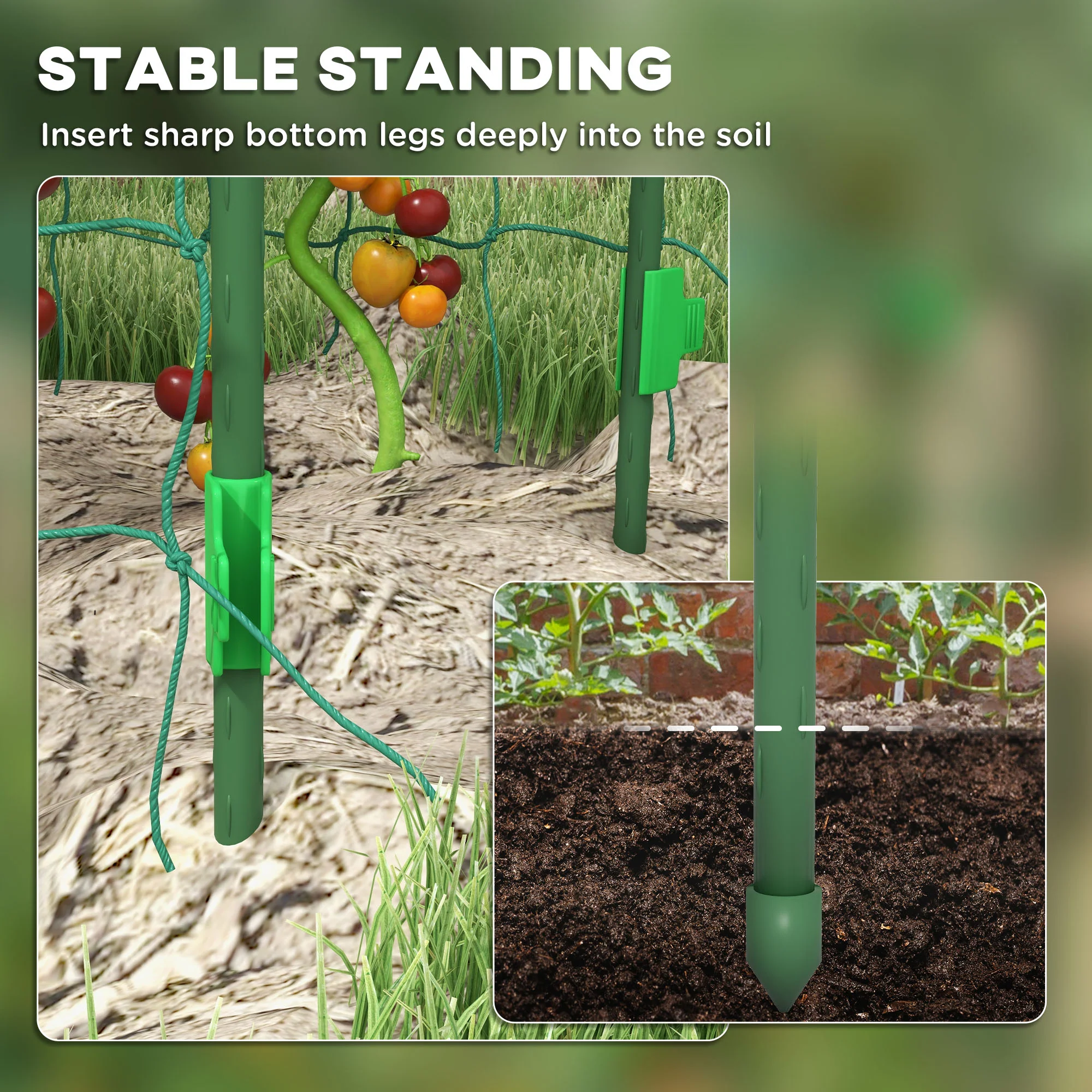 6' Tall Garden Arch Trellis, A-Frame, with Climbing Net, for Climbing Plants or Fruits - Image 9