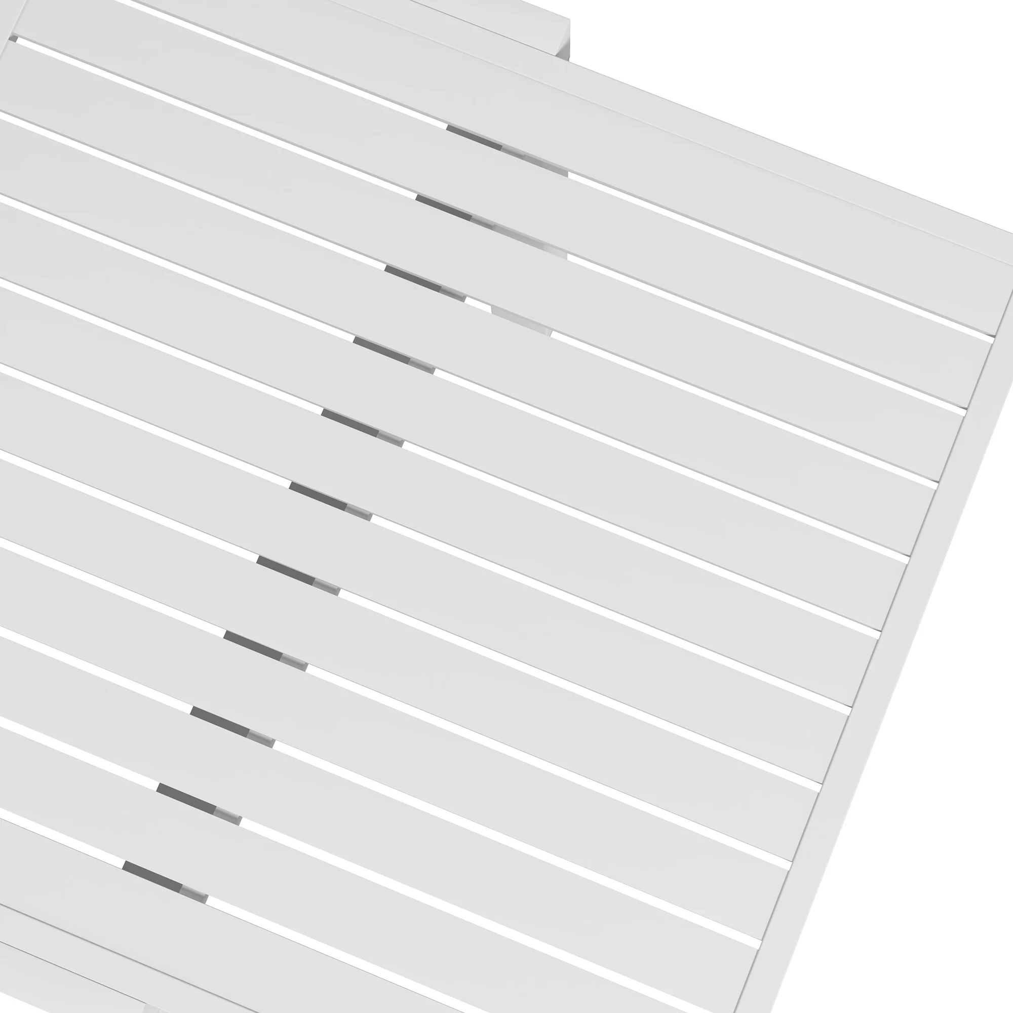 Expandable Outdoor Dining Table for 4-6 with Aluminum Frame, White - Image 10