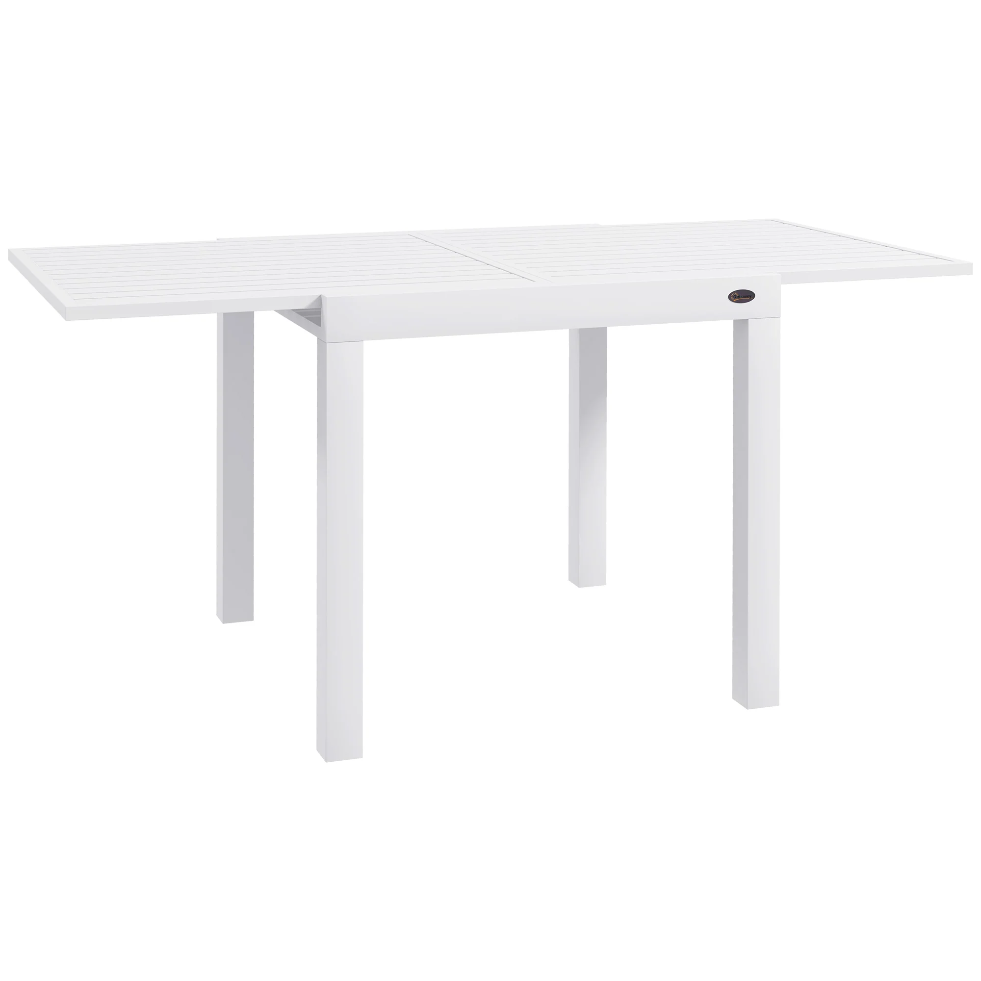 Expandable Outdoor Dining Table for 4-6 with Aluminum Frame, White - Image 12
