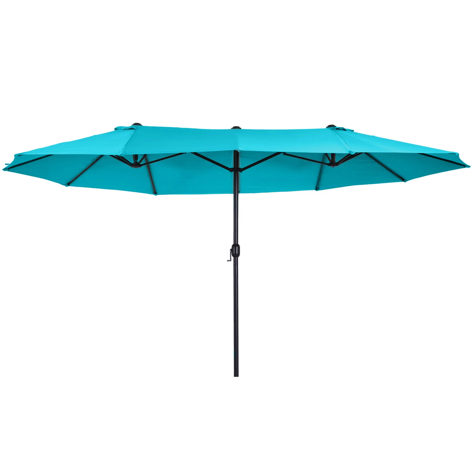 15' Double-Sided Patio Umbrella with Crank Handle, Air Vents, Blue - Image 12