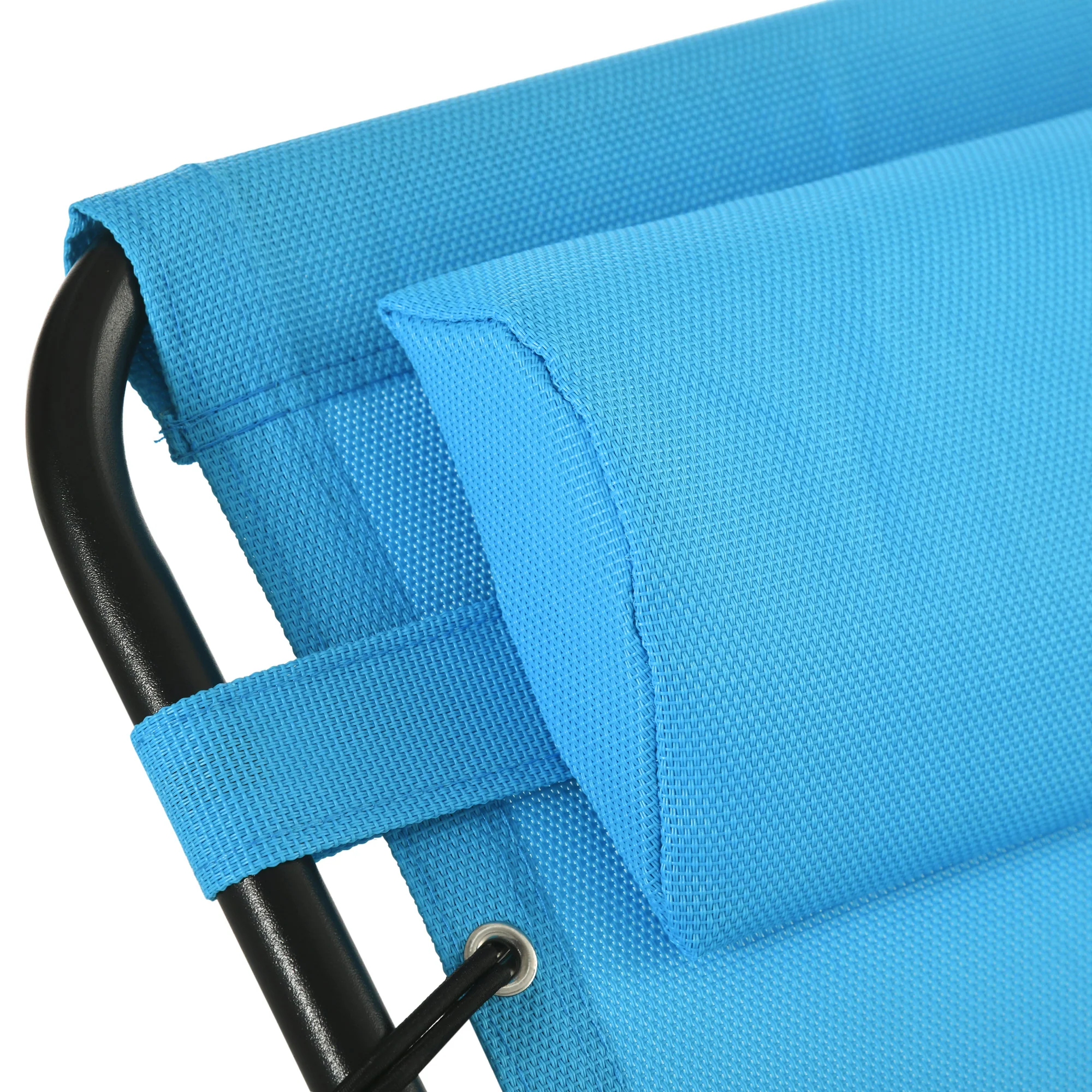 Folding Chaise Lounge Chair with 4-Position Recline, Breathable Mesh & Bungee Seat, Blue - Image 9