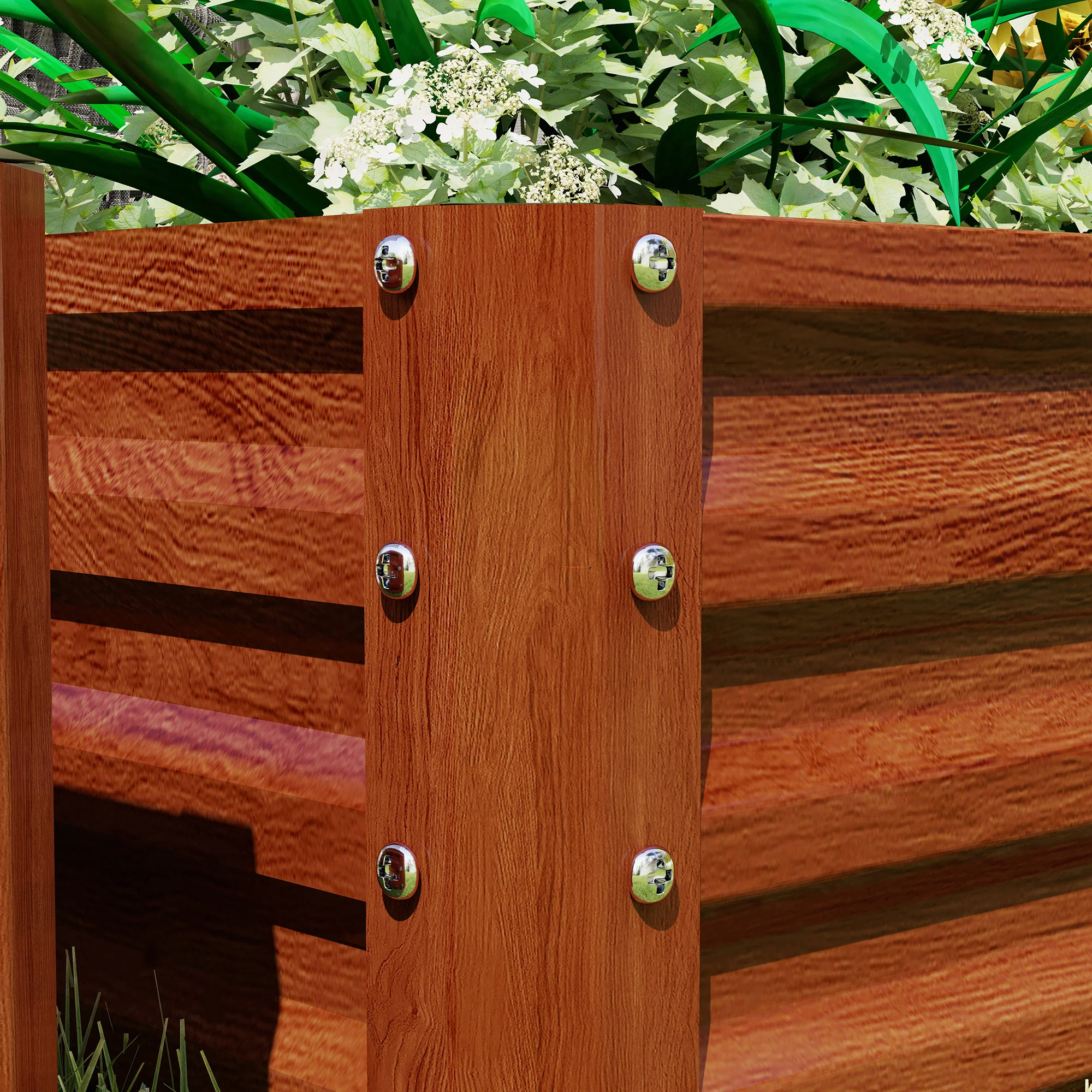 Galvanized Raised Garden Bed, 4' x 2' x 1' Metal Planter Box, for Growing Vegetables, Flowers, Herbs, Succulents, Brown - Image 11