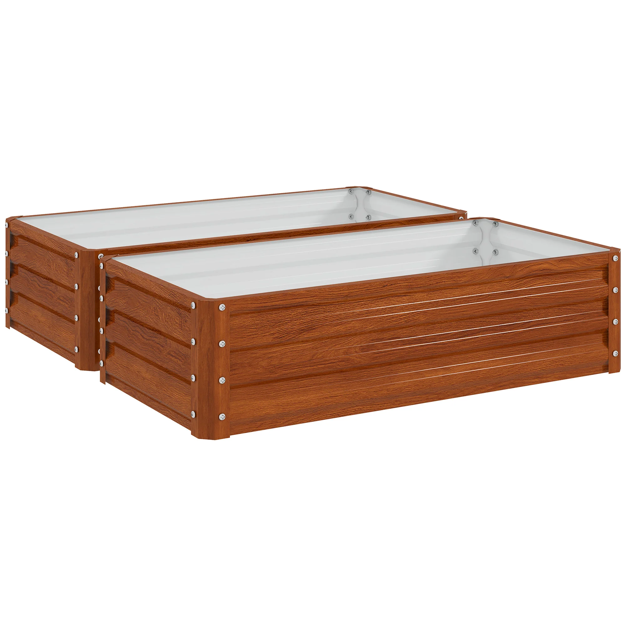 Galvanized Raised Garden Bed, 4' x 2' x 1' Metal Planter Box, for Growing Vegetables, Flowers, Herbs, Succulents, Brown - Image 12