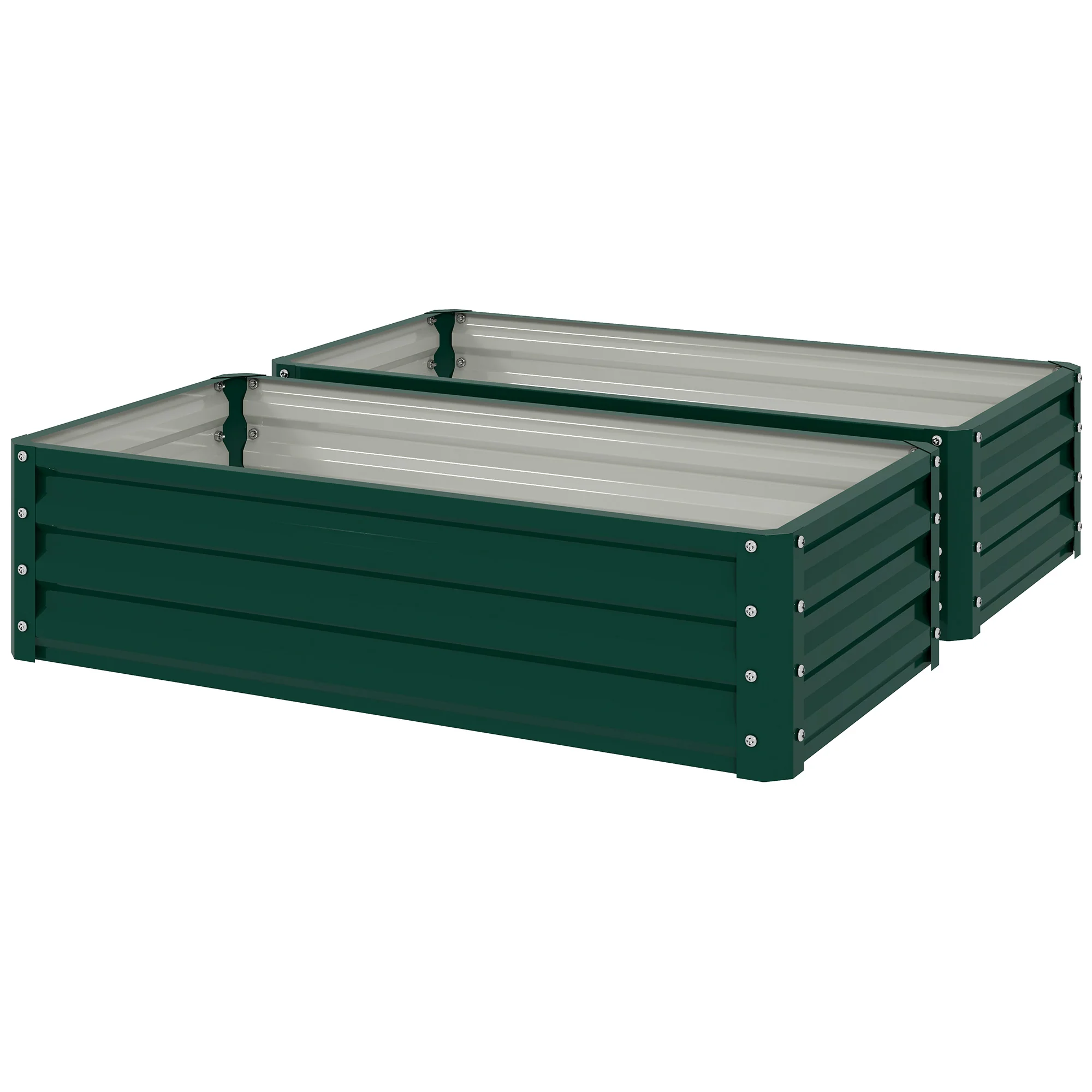Galvanized Raised Garden Bed, 4' x 2' x 1' Metal Planter Box, for Growing Vegetables, Flowers, Herbs, Succulents, Green - Image 2
