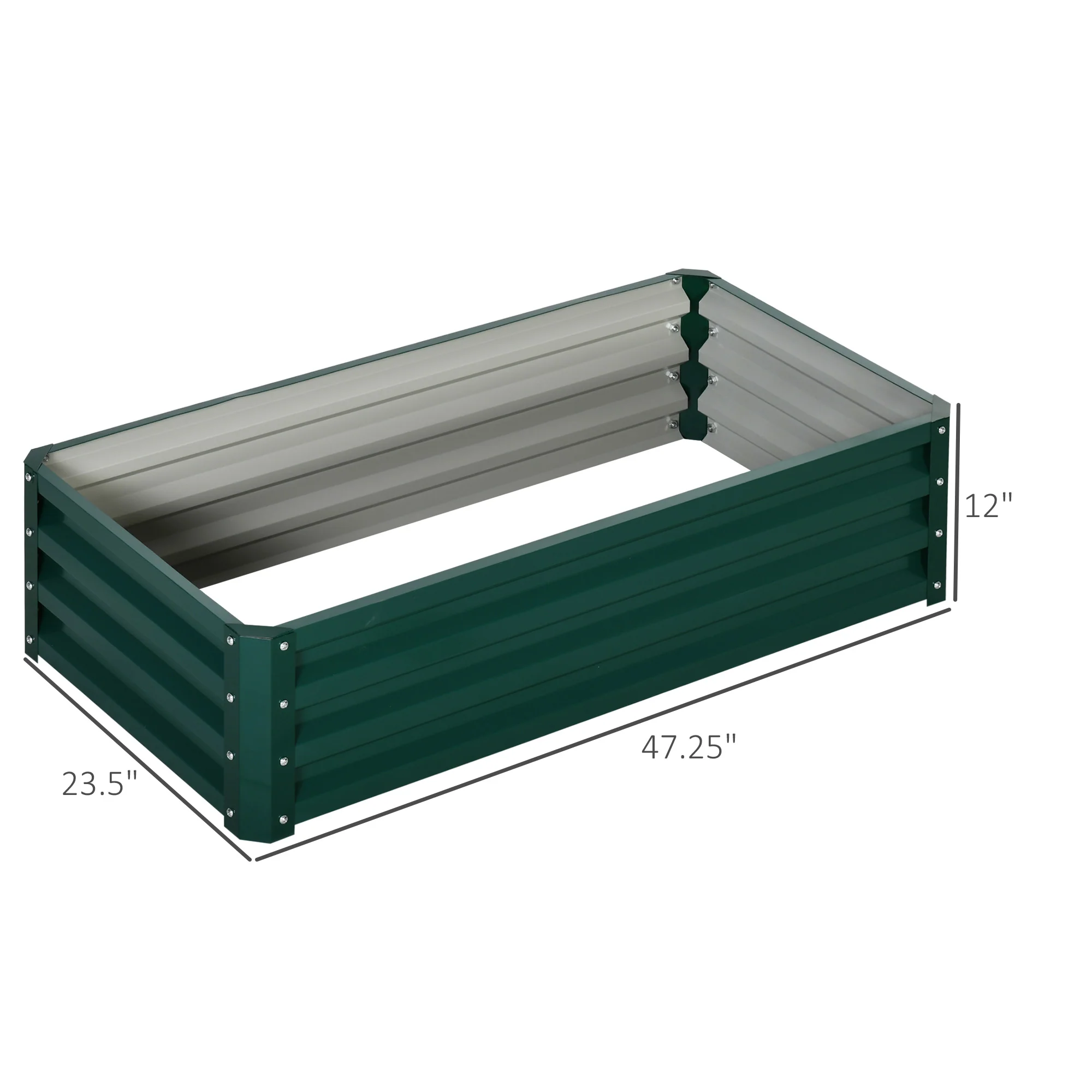 Galvanized Raised Garden Bed, 4' x 2' x 1' Metal Planter Box, for Growing Vegetables, Flowers, Herbs, Succulents, Green - Image 5