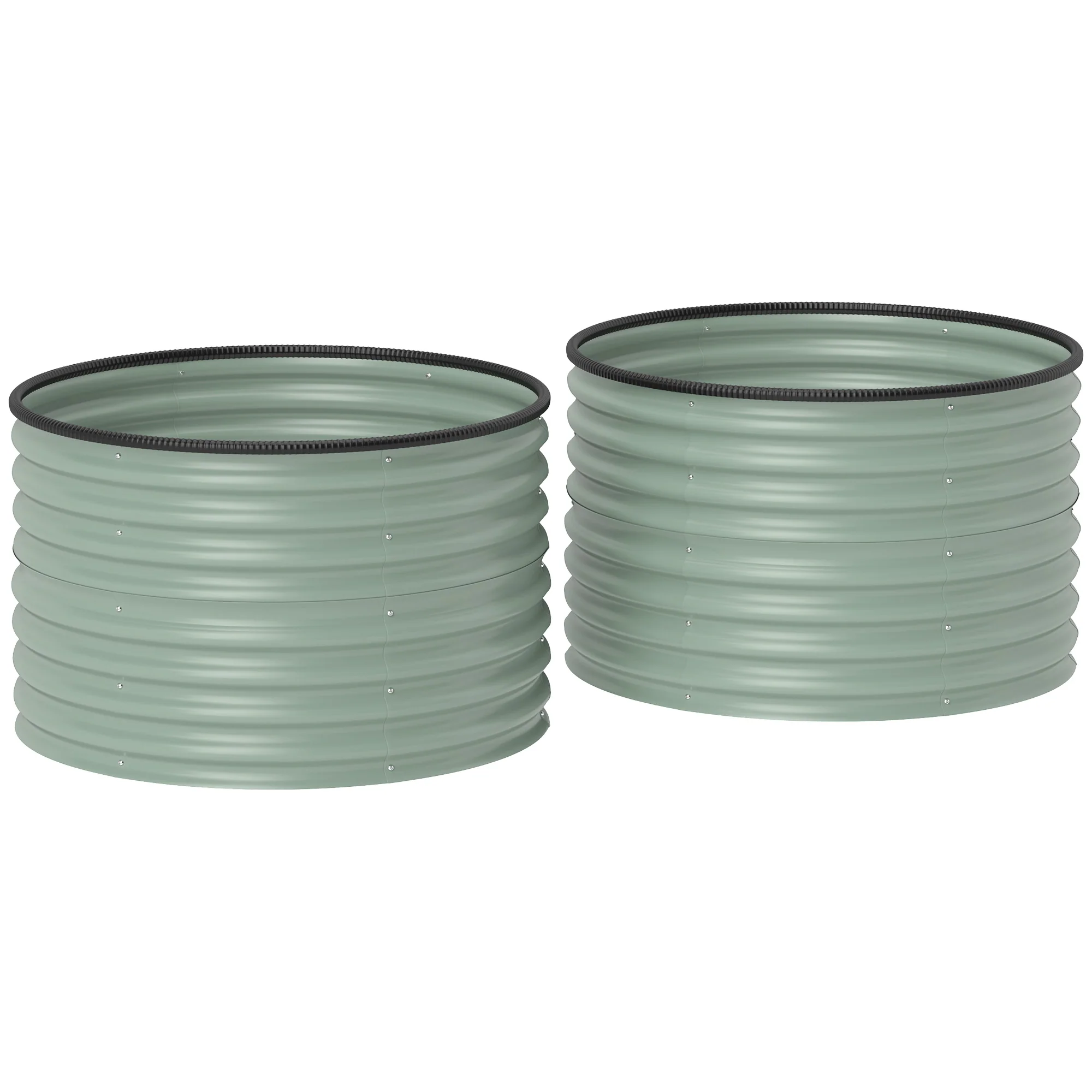 Galvanized Raised Garden Bed Set of 2, Planters for Outdoor Plants with Safety Edging, Easy-to-assemble Stock Tanks for Growing Flowers, Herbs and Vegetables, 3' x 3' x 2', Light Green - Image 12