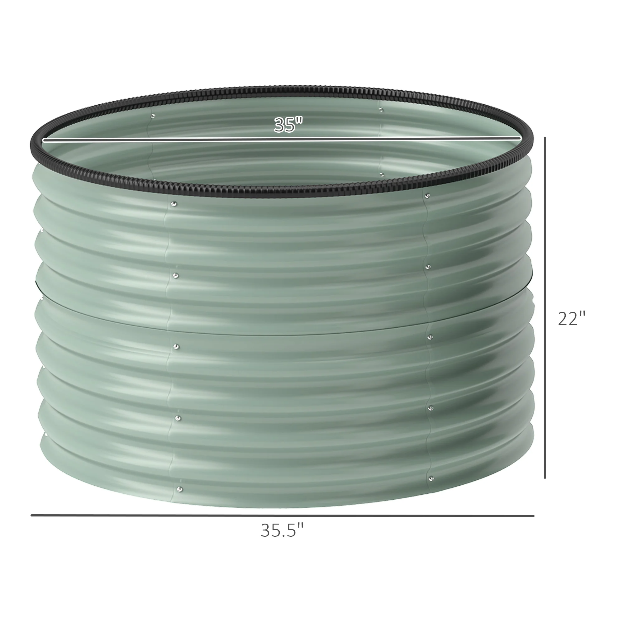 Galvanized Raised Garden Bed Set of 2, Planters for Outdoor Plants with Safety Edging, Easy-to-assemble Stock Tanks for Growing Flowers, Herbs and Vegetables, 3' x 3' x 2', Light Green - Image 5
