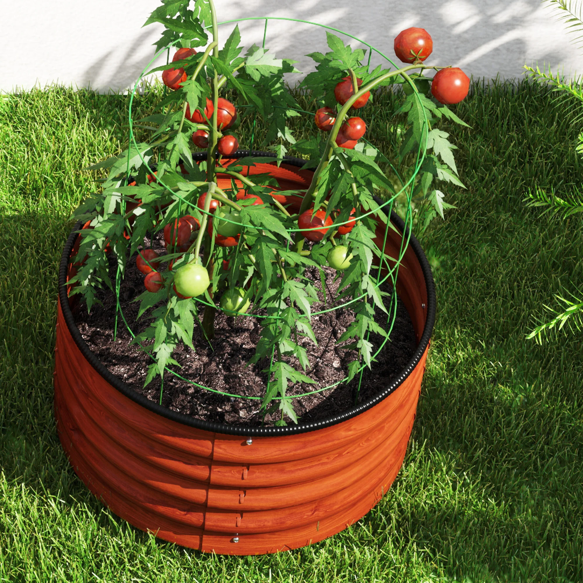 Galvanized Raised Garden Bed Set of 2, Planters for Outdoor Plants with Safety Edging, 2' x 2' x 1', Dark Brown - Image 11