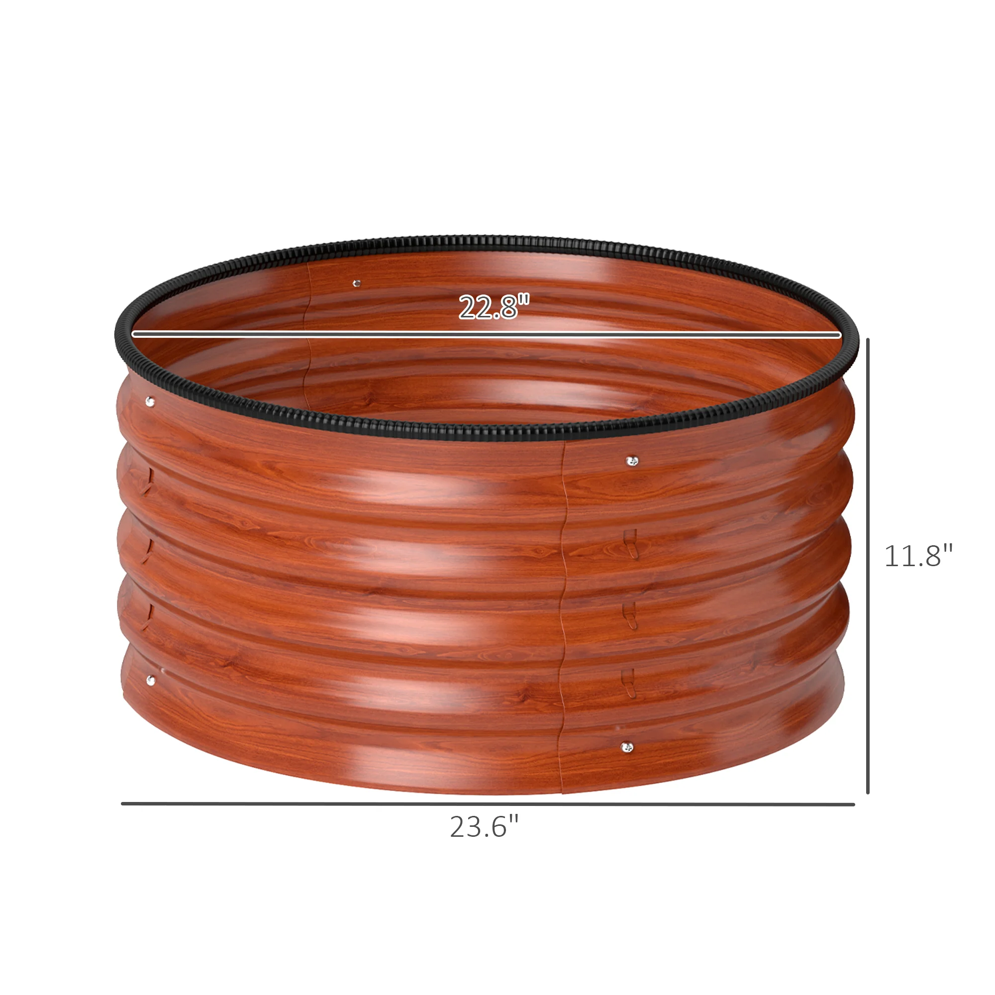 Galvanized Raised Garden Bed Set of 2, Planters for Outdoor Plants with Safety Edging, 2' x 2' x 1', Dark Brown - Image 5