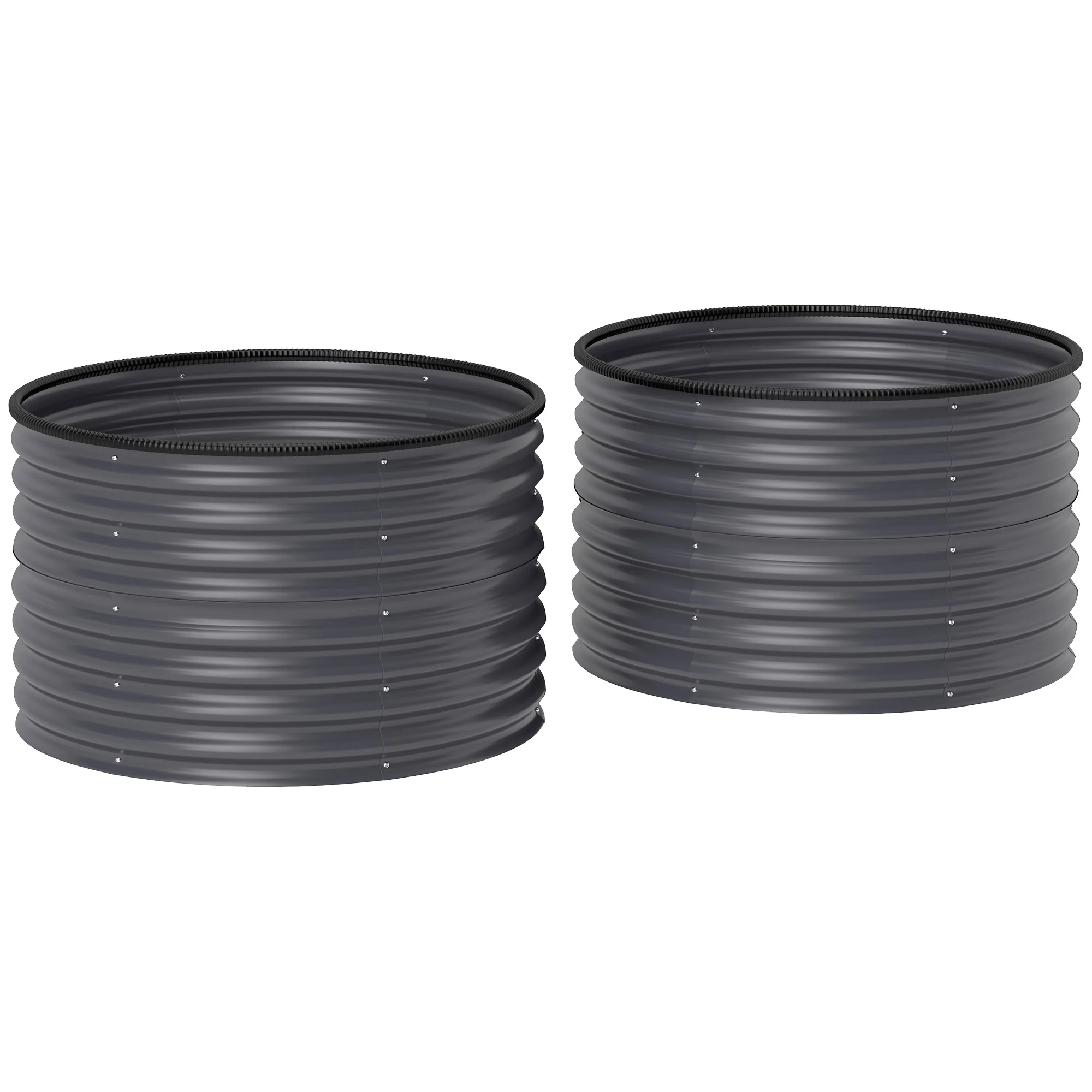 Galvanized Raised Garden Bed Set of 2, Planters for Outdoor Plants with Safety Edging, Easy-to-assemble Stock Tanks for Growing Flowers, Herbs and Vegetables, 3' x 3' x 2', Dark Gray - Image 12