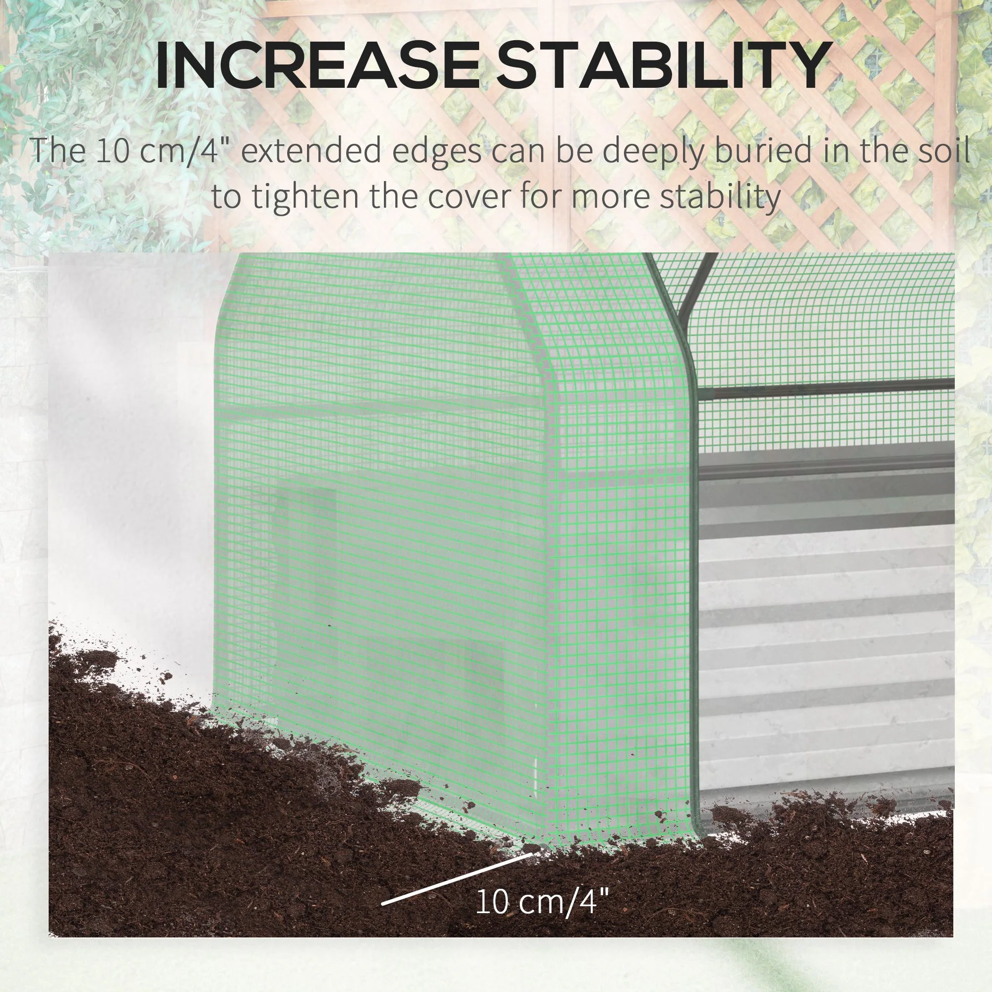 4' x 3' Galvanized Raised Garden Bed with Mini Greenhouse Cover, Outdoor Planter Box, Green - Image 11