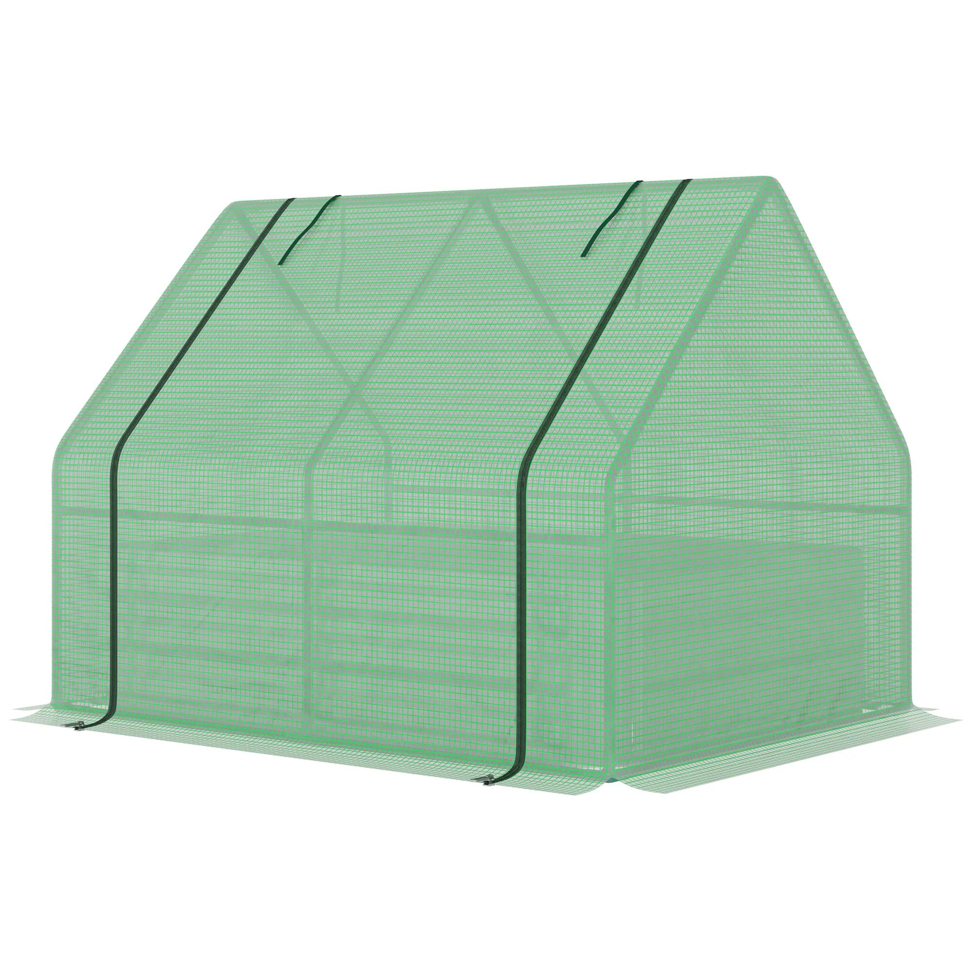4' x 3' Galvanized Raised Garden Bed with Mini Greenhouse Cover, Outdoor Planter Box, Green - Image 2