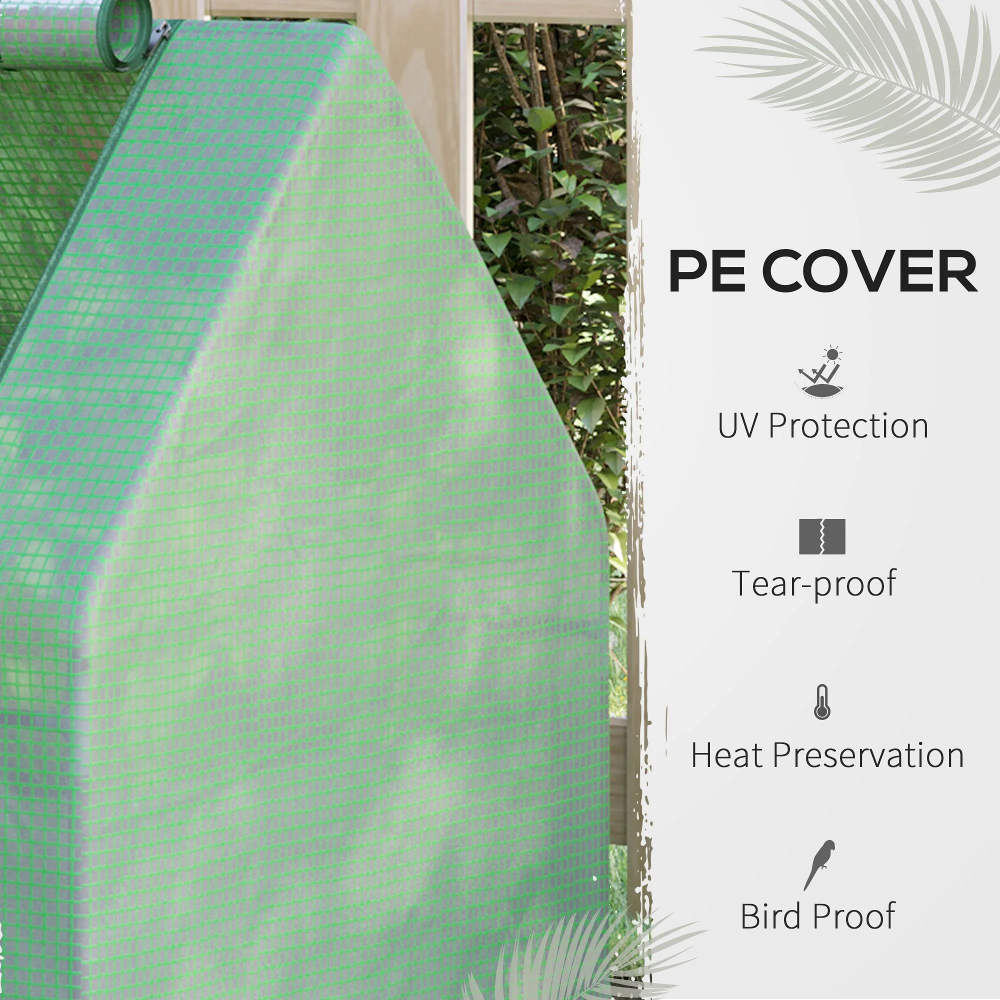 4' x 3' Galvanized Raised Garden Bed with Mini Greenhouse Cover, Outdoor Planter Box, Green - Image 8