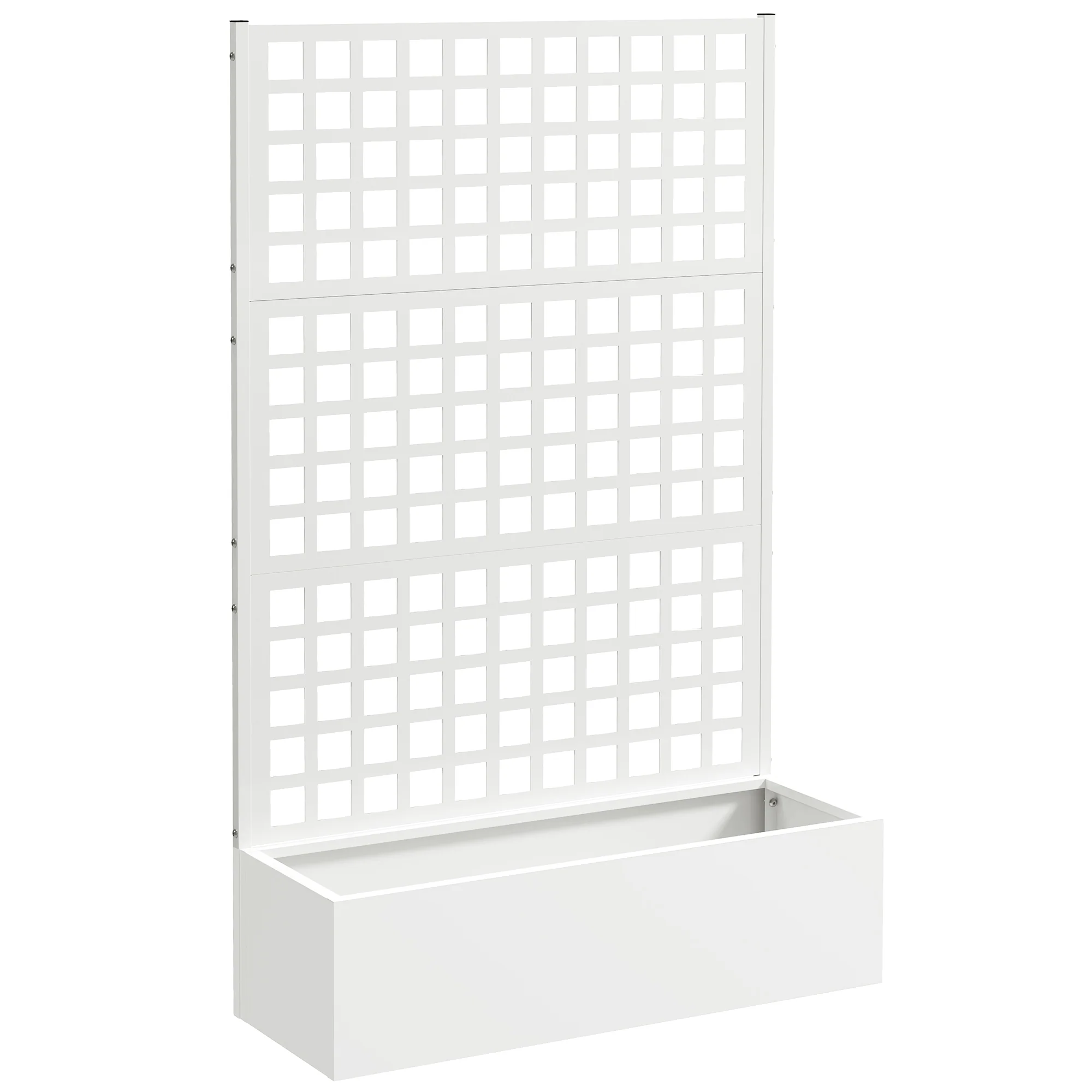 Galvanized Raised Garden Bed with Trellis, 43" x 16" x 70", White - Image 12