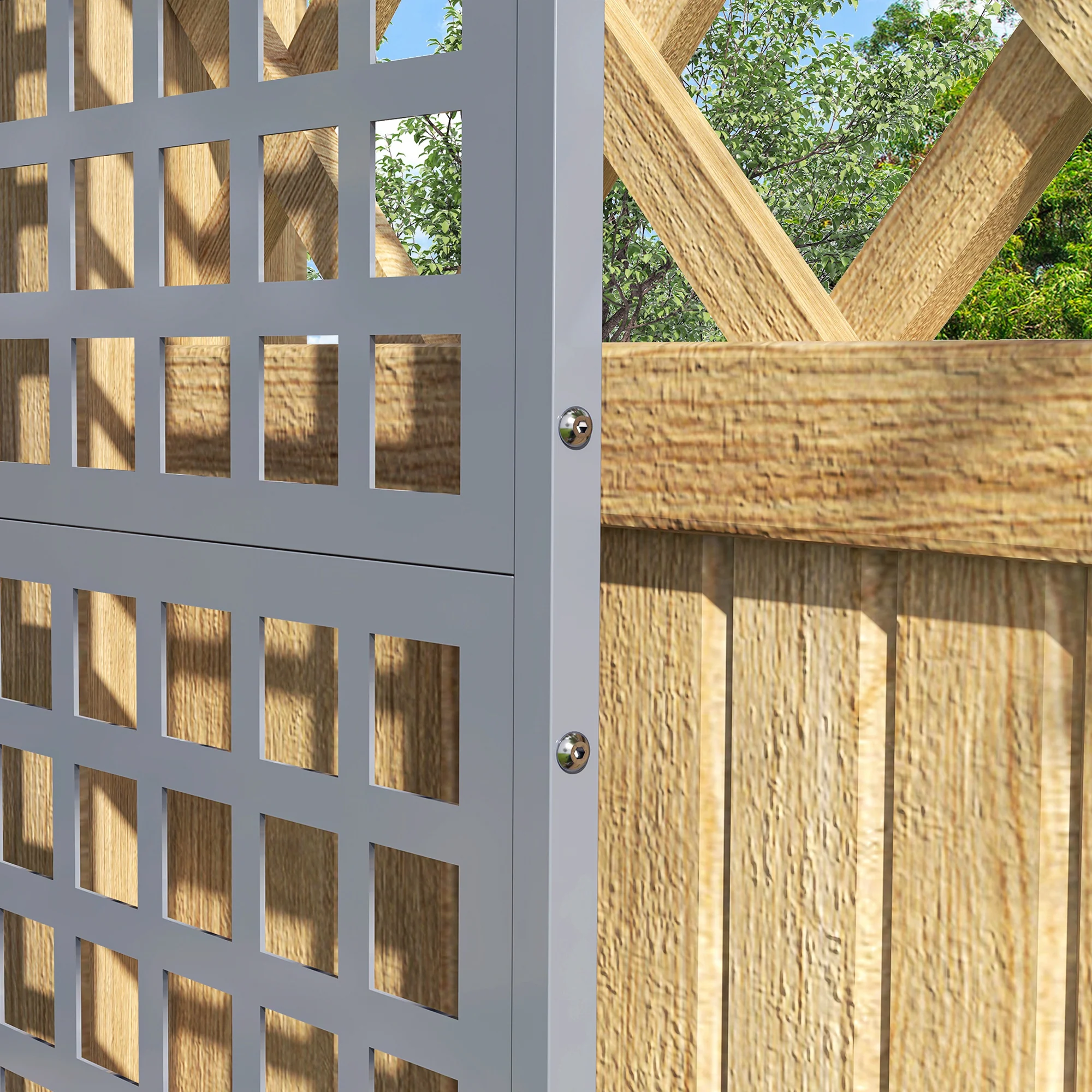Galvanized Raised Garden Bed with Trellis, 43" x 16" x 70", Gray - Image 11
