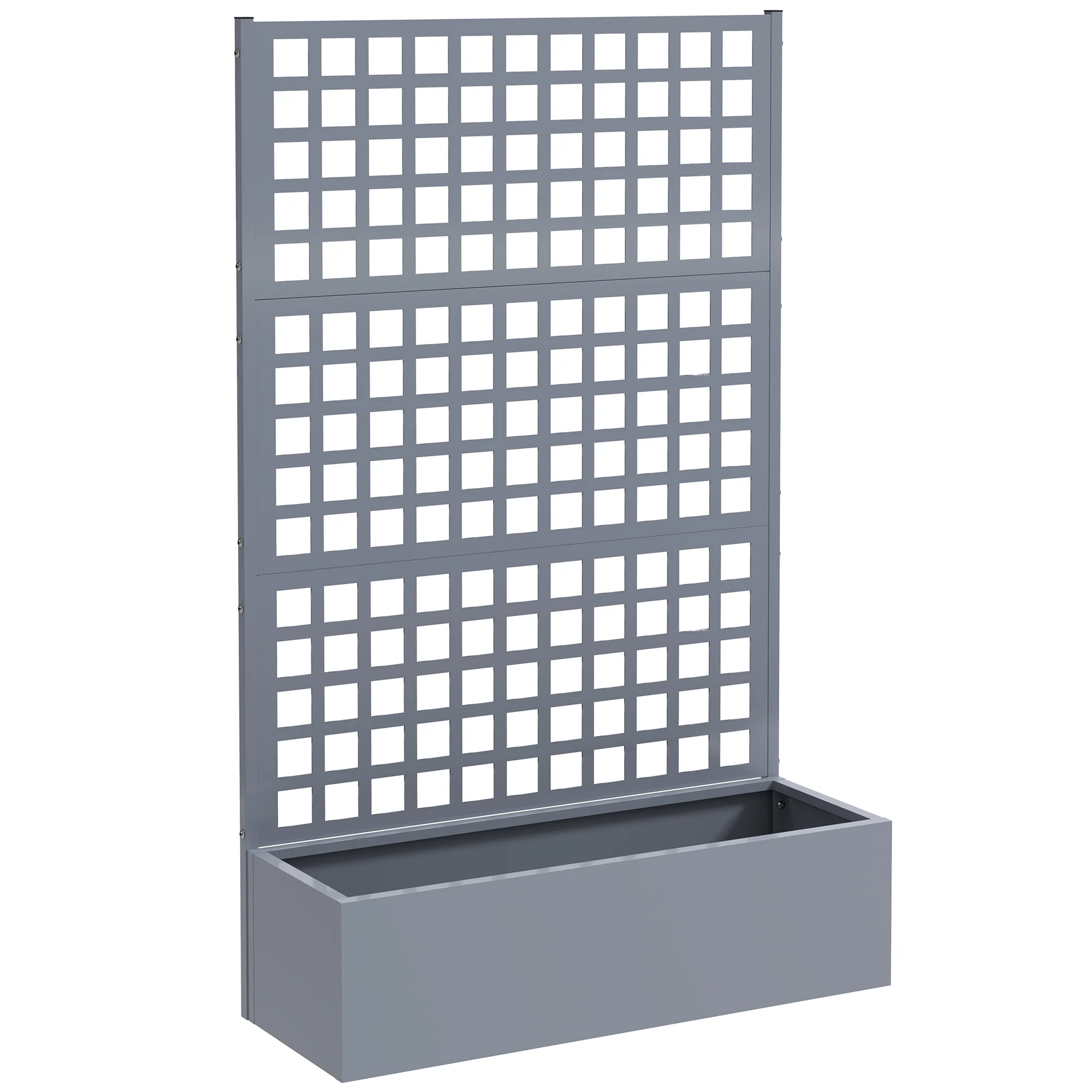 Galvanized Raised Garden Bed with Trellis, 43" x 16" x 70", Gray - Image 12