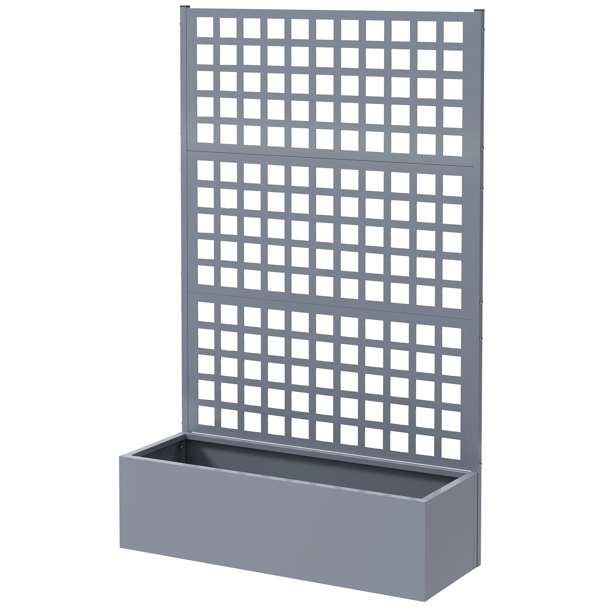 Galvanized Raised Garden Bed with Trellis, 43" x 16" x 70", Gray - Image 2