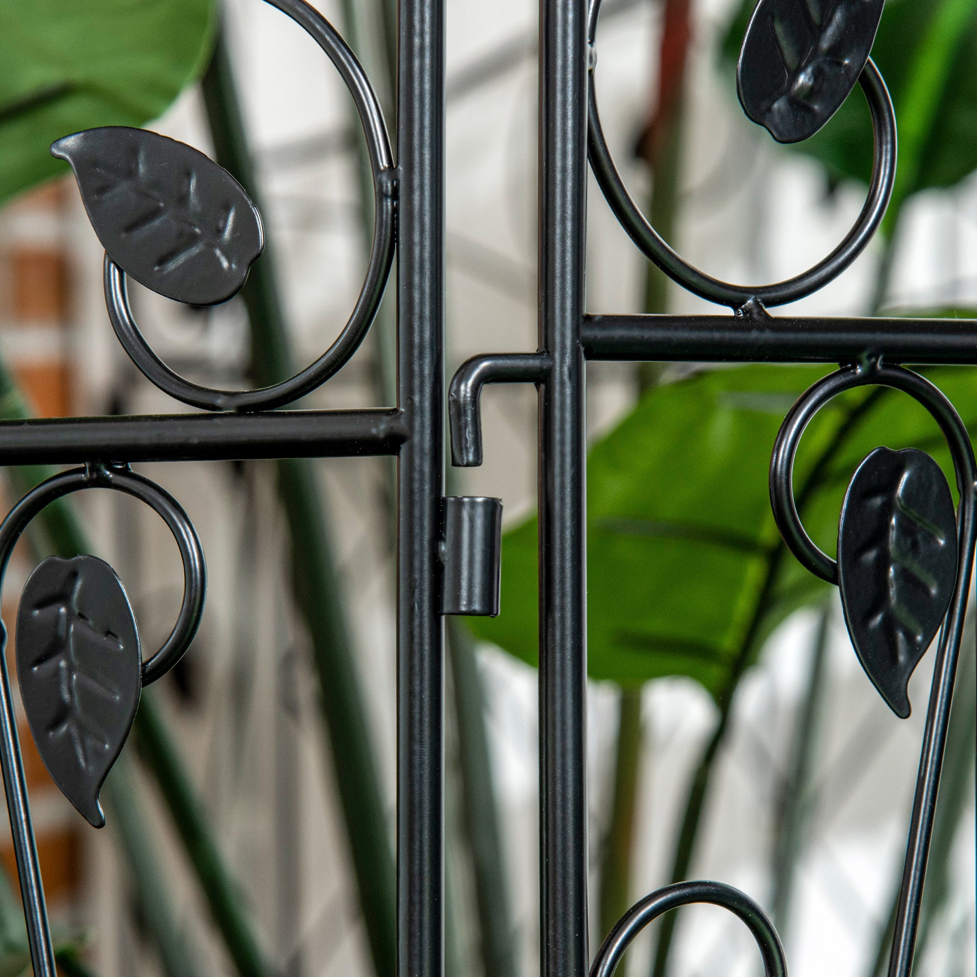 4 Pack Steel Garden Fence Panel, Rust-Resistant Decorative Border with Wavey Vines Design, 11.5'L x 43" - Image 9