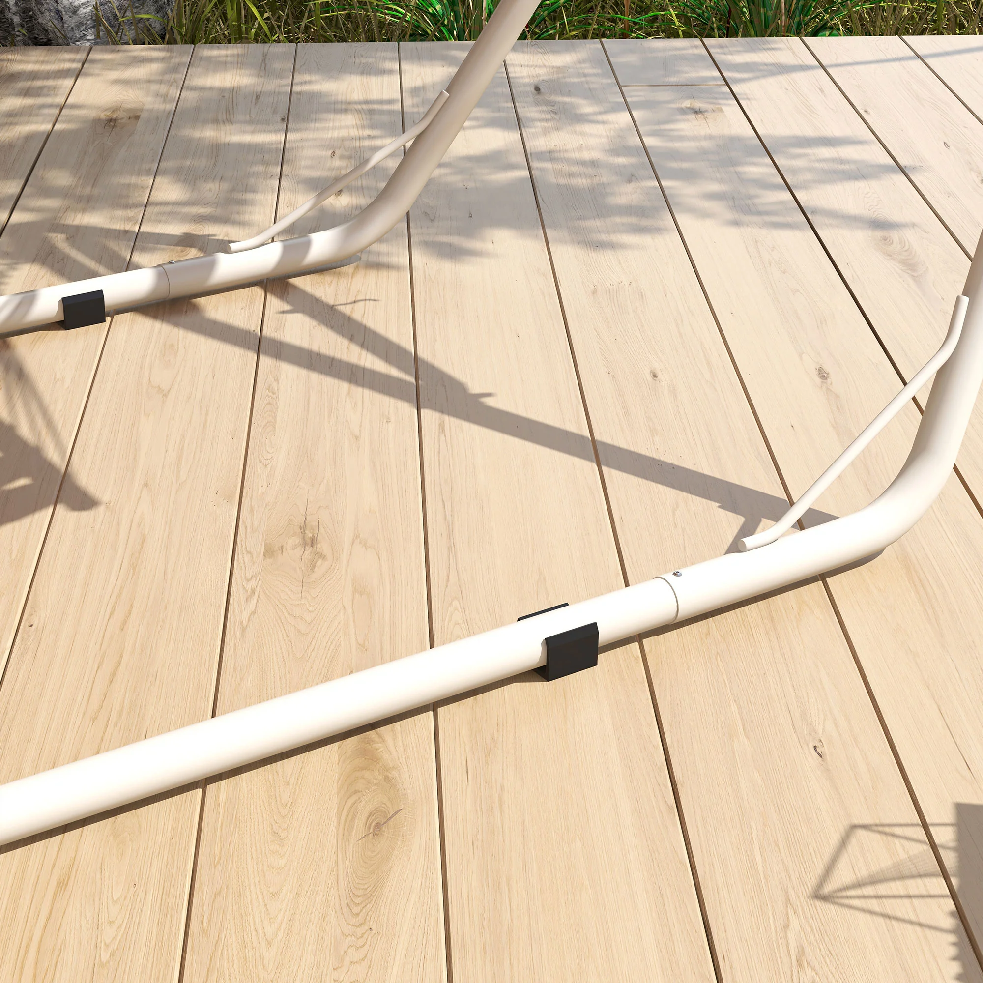 10.3' Steel Hammock Stand, Portable Adjustable, 550 lbs. Capacity, Weather Resistant, White - Image 11