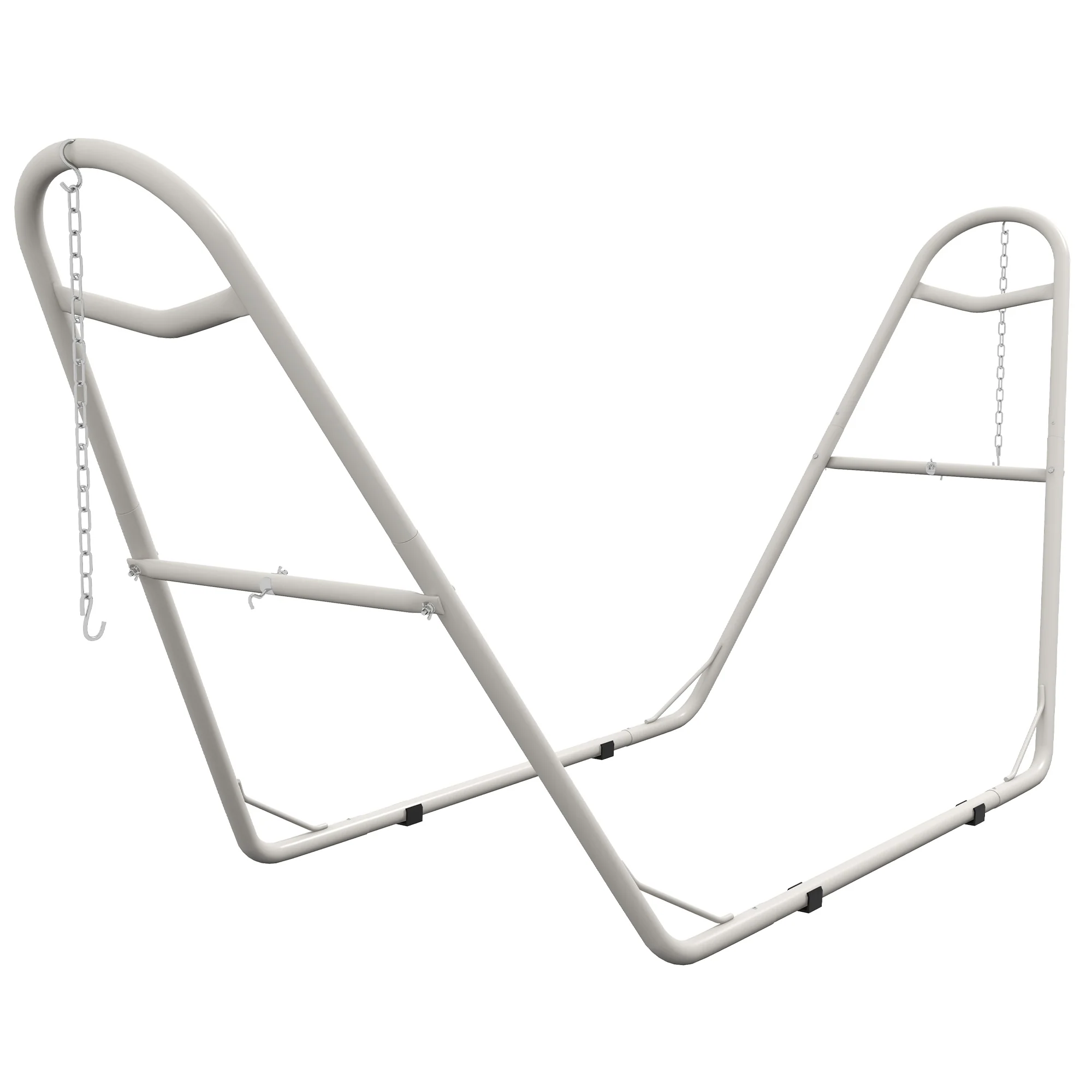 10.3' Steel Hammock Stand, Portable Adjustable, 550 lbs. Capacity, Weather Resistant, White - Image 12