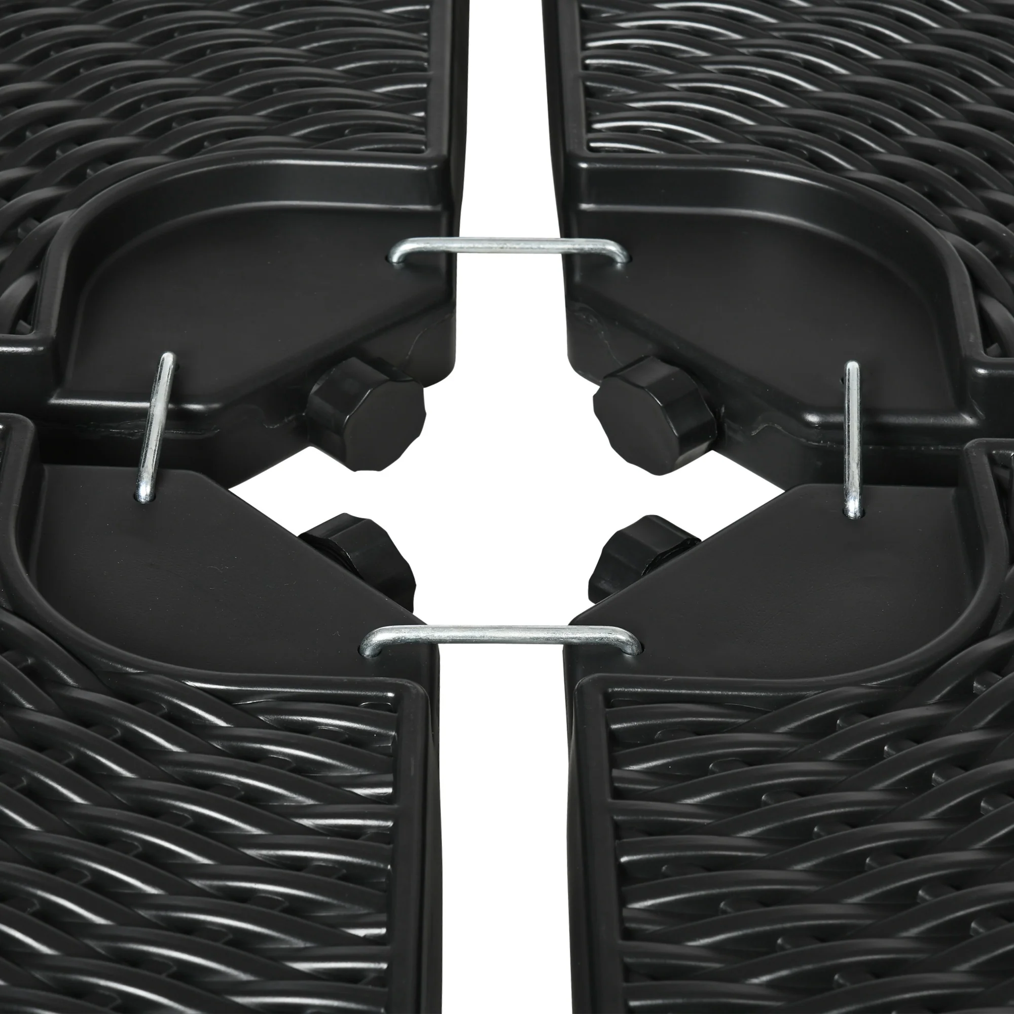4-Piece HDPE Material Patio Umbrella Base Weights Sand Filled up to 150 Lb. for Any Offset Umbrella Base, Black - Image 10