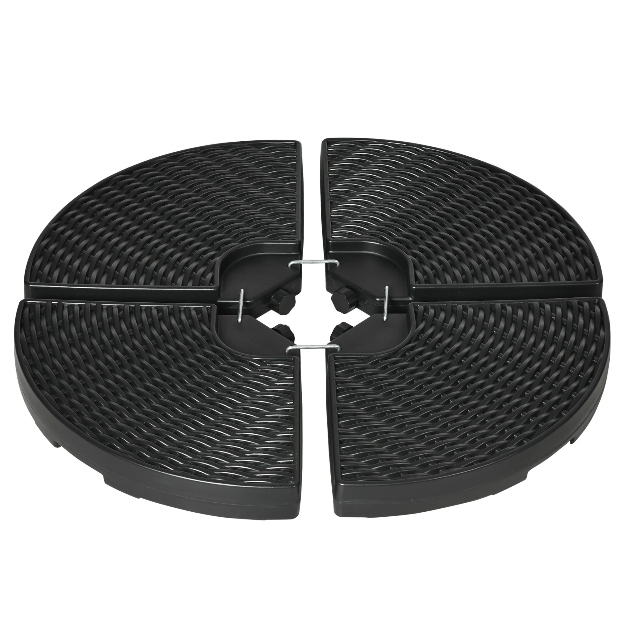 4-Piece HDPE Material Patio Umbrella Base Weights Sand Filled up to 150 Lb. for Any Offset Umbrella Base, Black - Image 2