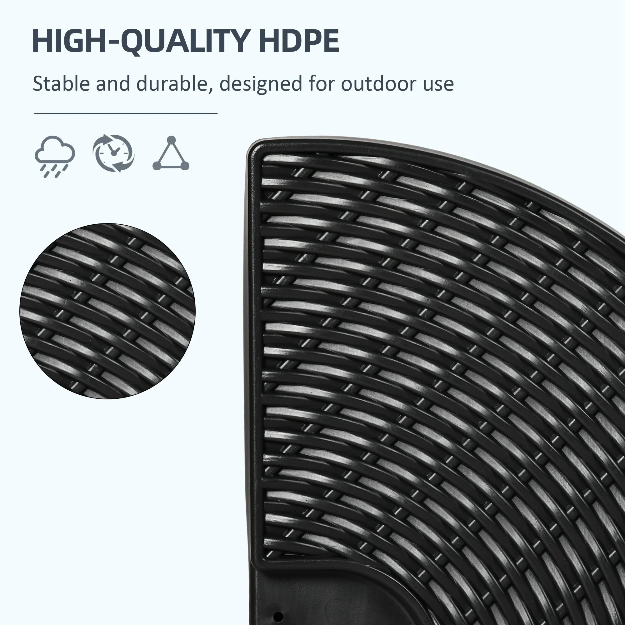 4-Piece HDPE Material Patio Umbrella Base Weights Sand Filled up to 150 Lb. for Any Offset Umbrella Base, Black - Image 8