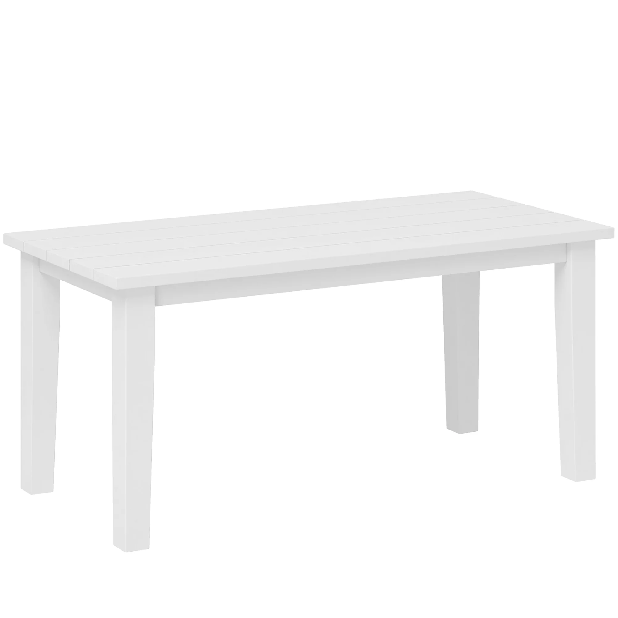 All-Weather HDPE Outdoor Coffee Table with Slatted Tabletop for Garden, Balcony, Backyard, White - Image 12