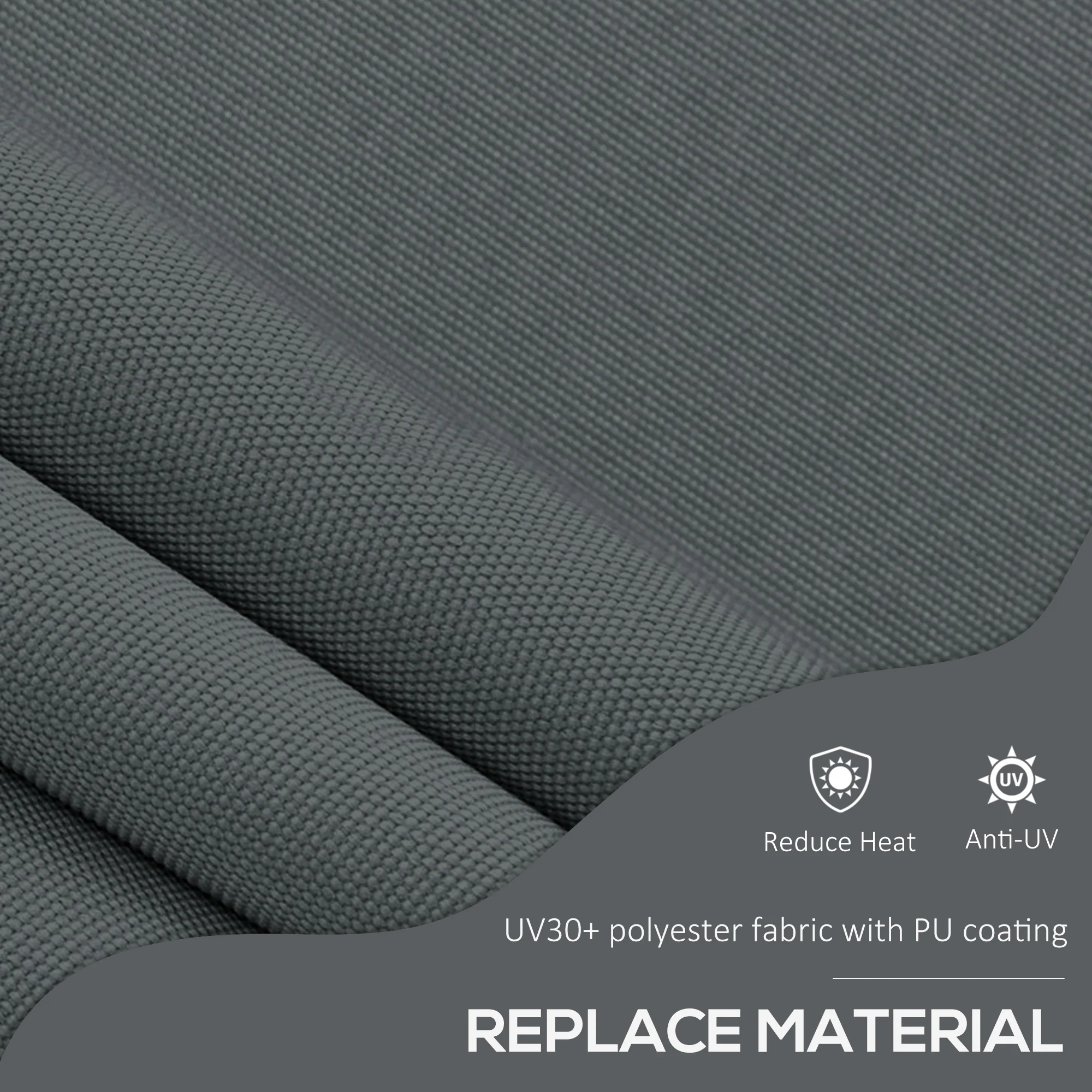 8' x 4' Manual Retractable Awning with Non-Screw Installation, UV-Resistant, Dark Gray - Image 8