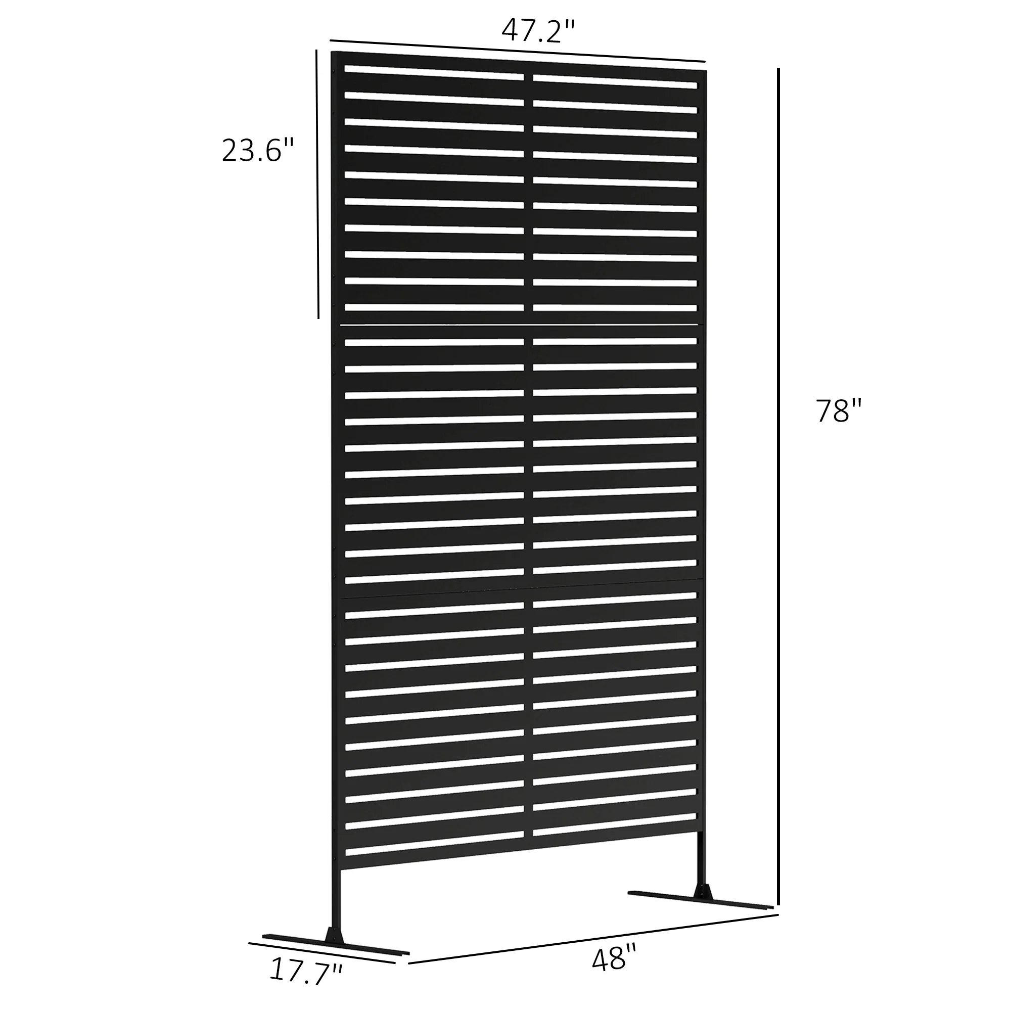 78"x 48" Metal Outdoor Privacy Screen with Stand for Climbing Plants, Black - Image 5