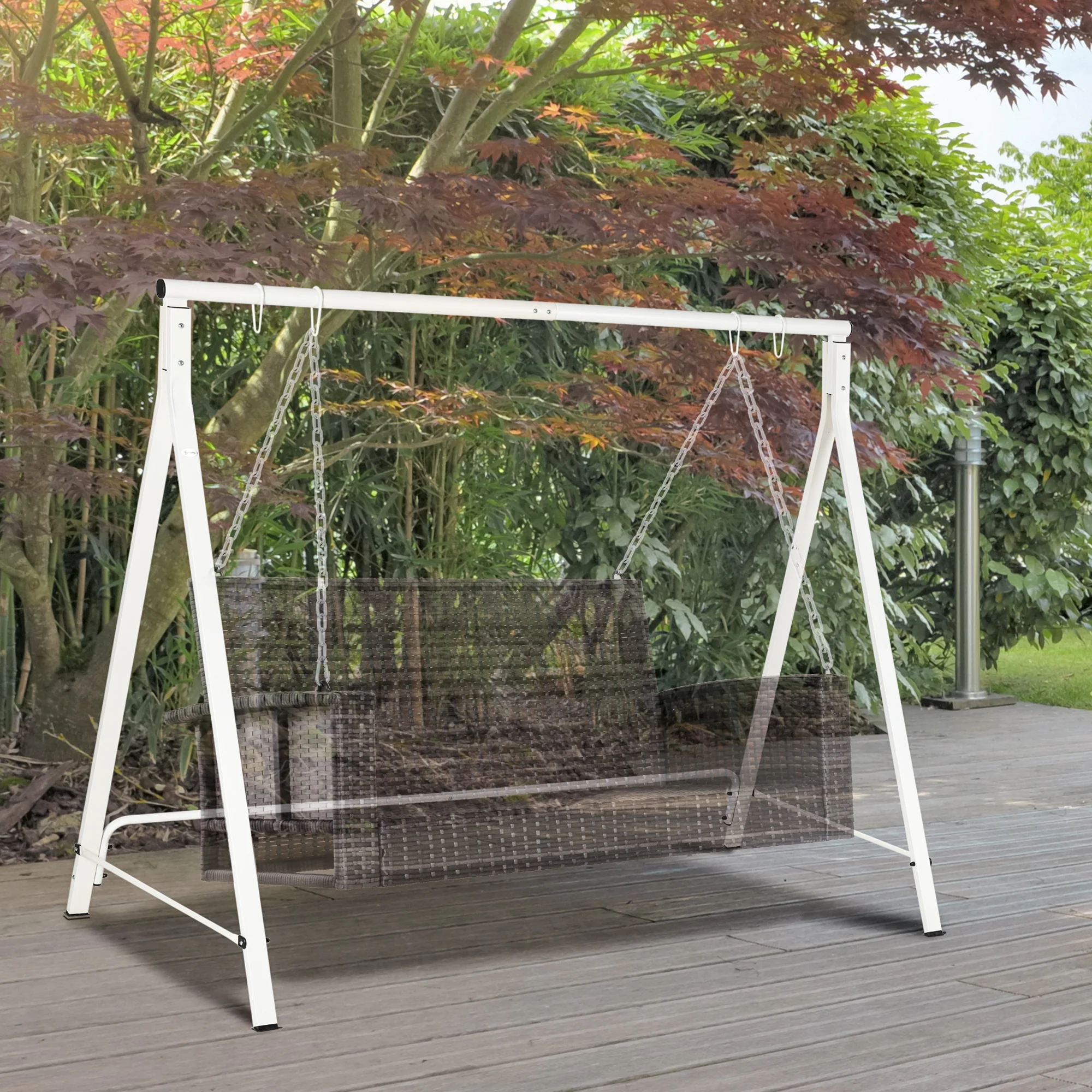 Heavy Duty Metal Swing Stand with 528 LBS Weight Capacity, White - Image 4