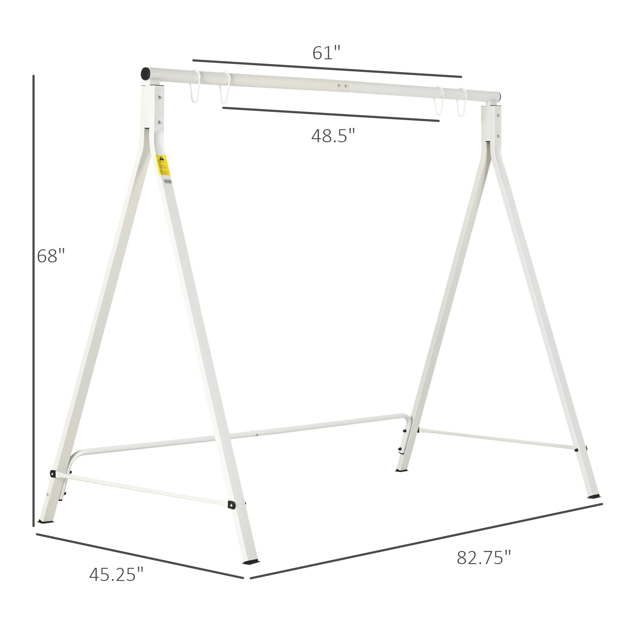 Heavy Duty Metal Swing Stand with 528 LBS Weight Capacity, White - Image 5