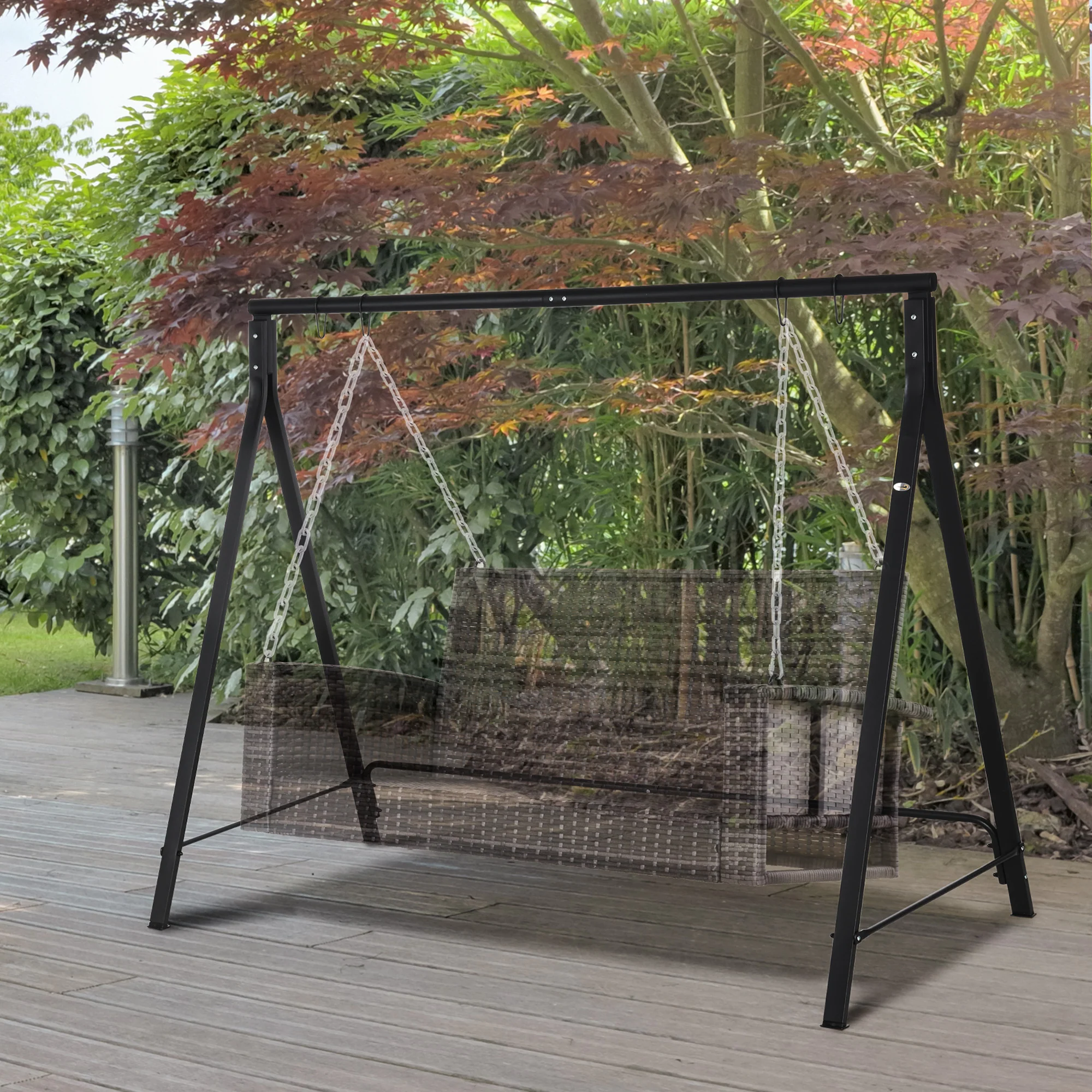 Heavy-Duty Metal Swing Stand with 528 lb Weight Capacity - Black - Image 4