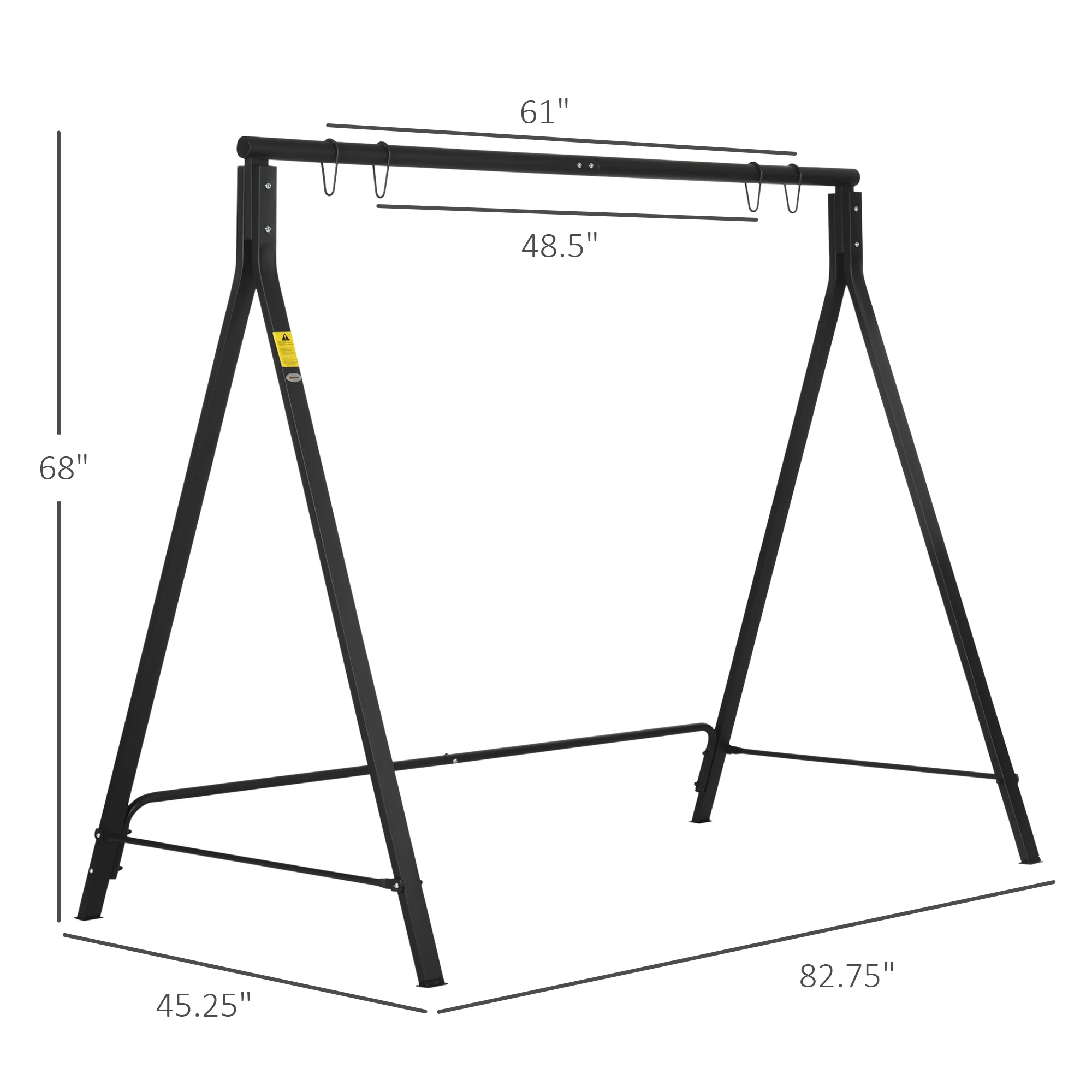 Heavy-Duty Metal Swing Stand with 528 lb Weight Capacity - Black - Image 5