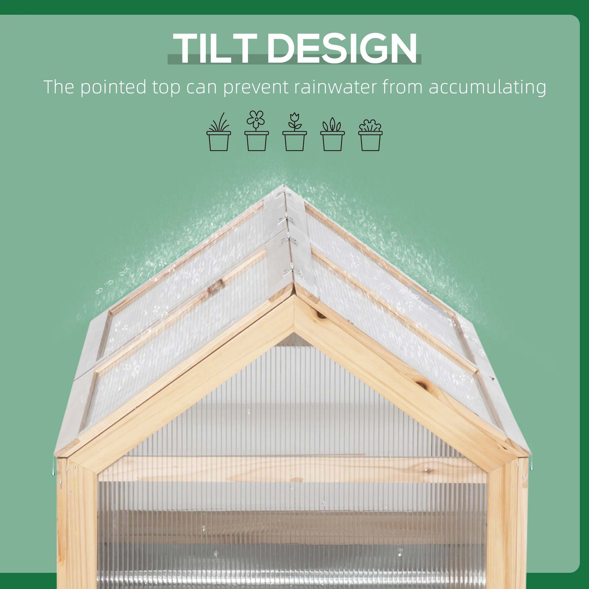 NookGrow Extend Garden Bed with Greenhouse, 48" x 24" x 32", Natural - Image 10