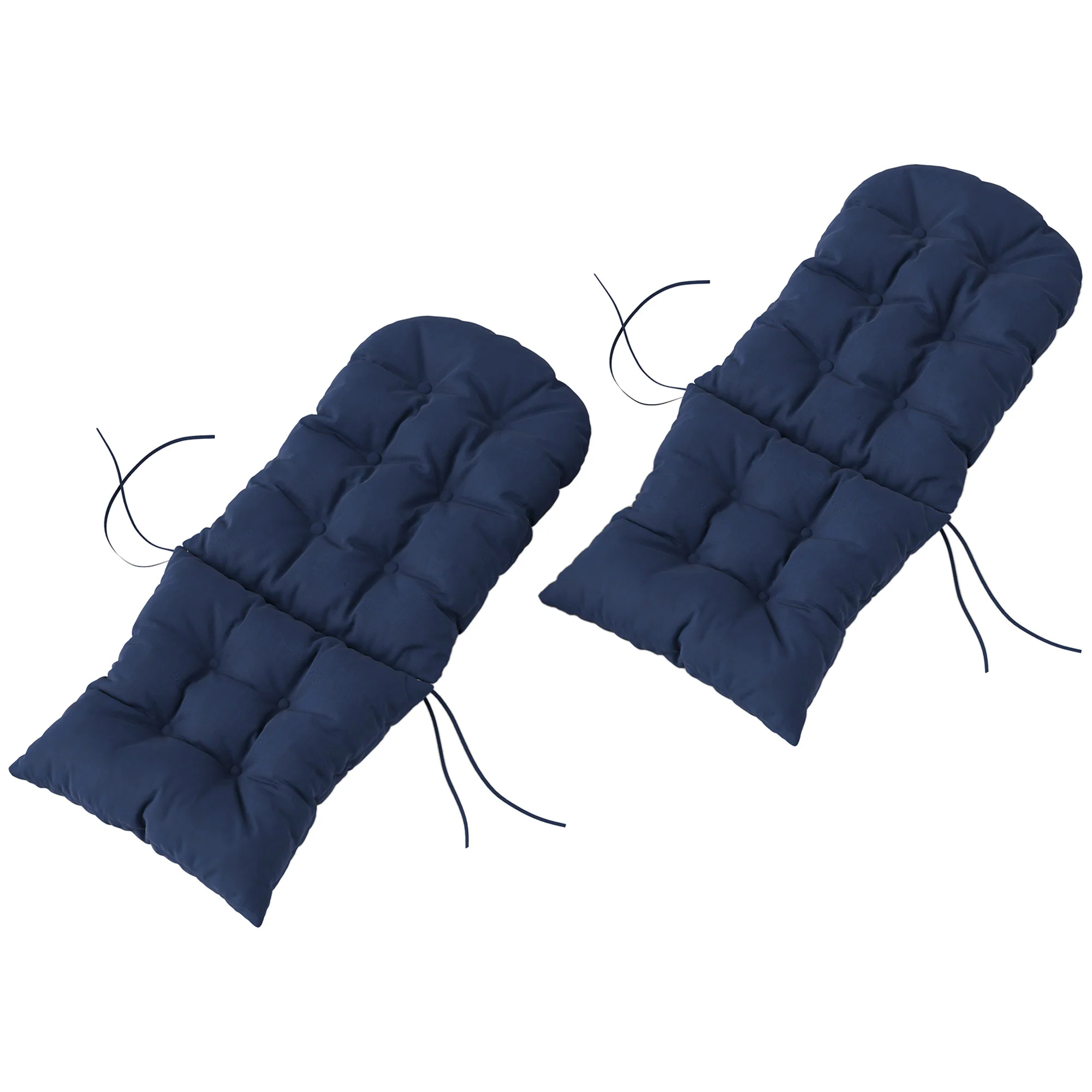 Set of 2 Adirondack Chair Cushions, Tufted High Back, Non-Slip, Navy Blue - Image 2
