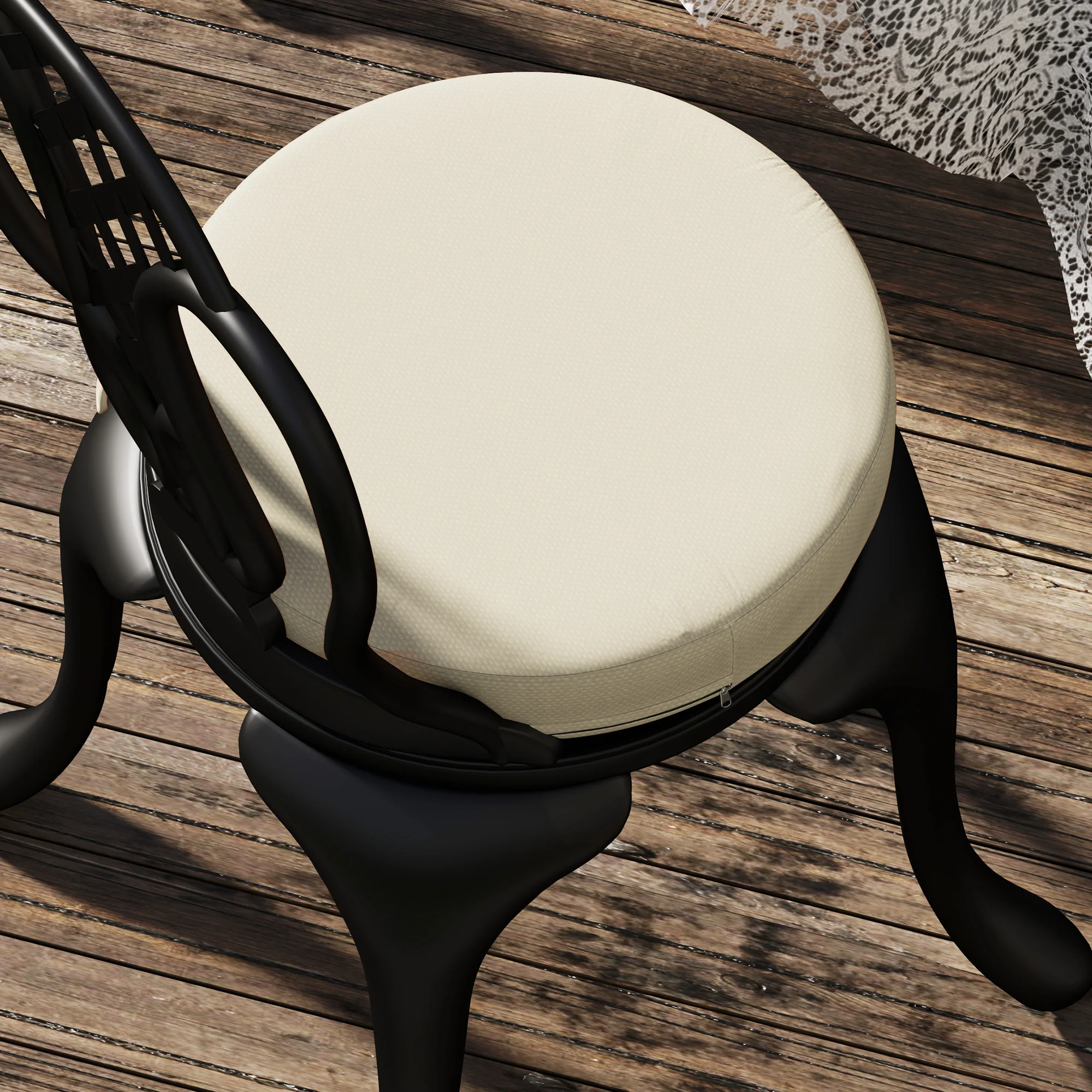 15" x 15" x 3" Round Seat Cushions for Dining Bistro Chairs, Machine Washable, Cream White - Image 11