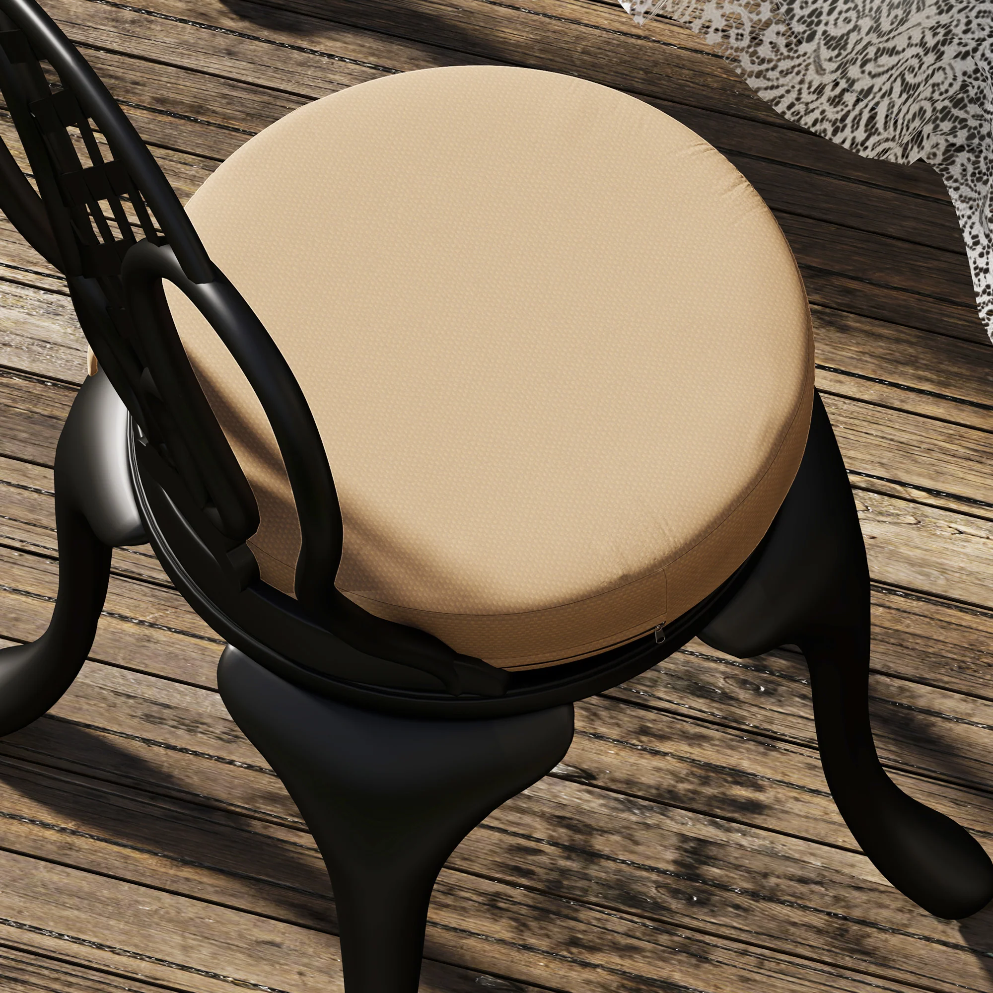 15" x 15" x 3" Round Seat Cushions for Dining Bistro Chairs, Machine Washable, Khaki - Image 11