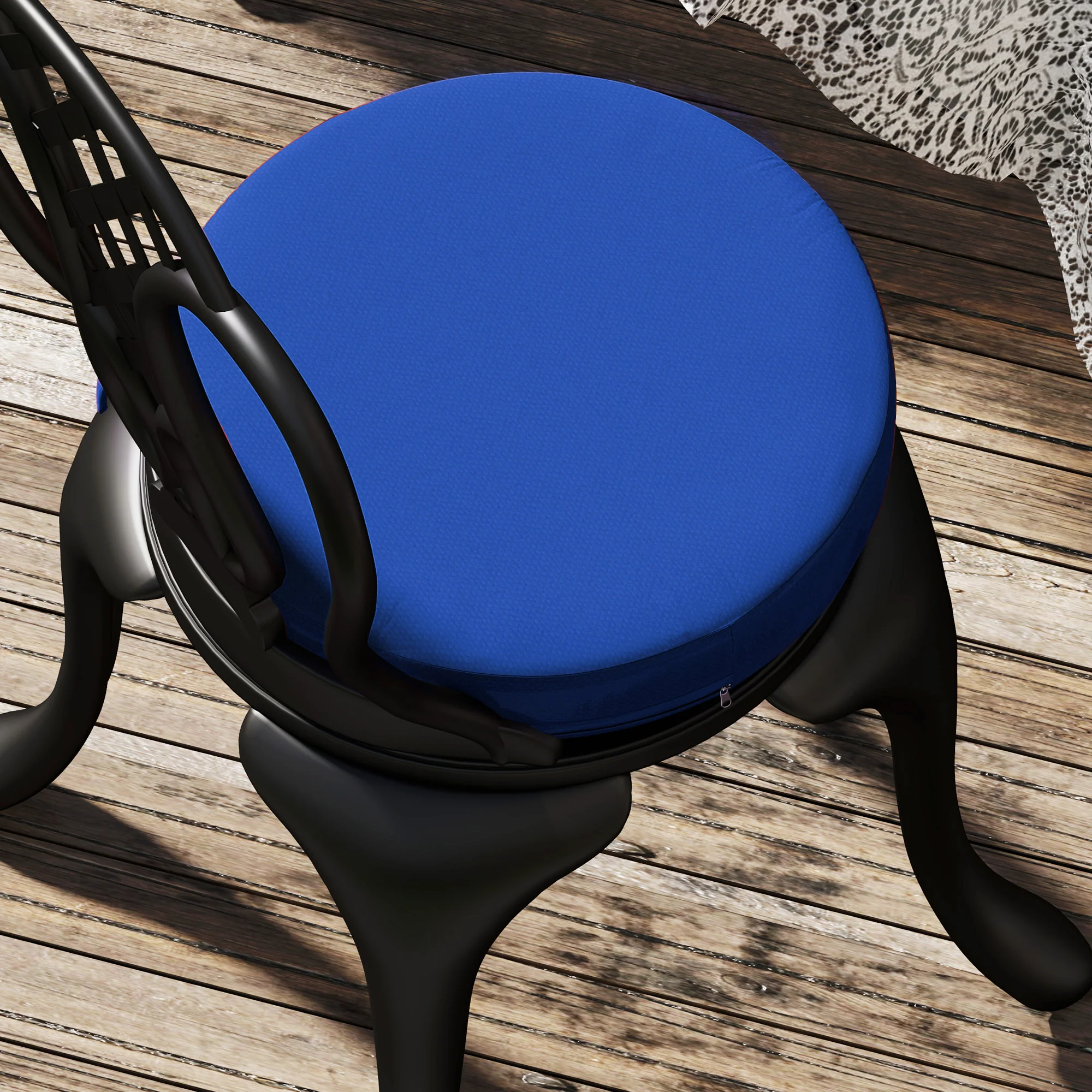 15" x 15" x 3" Round Seat Cushions for Dining Bistro Chairs, Machine Washable, Navy Blue - Image 11