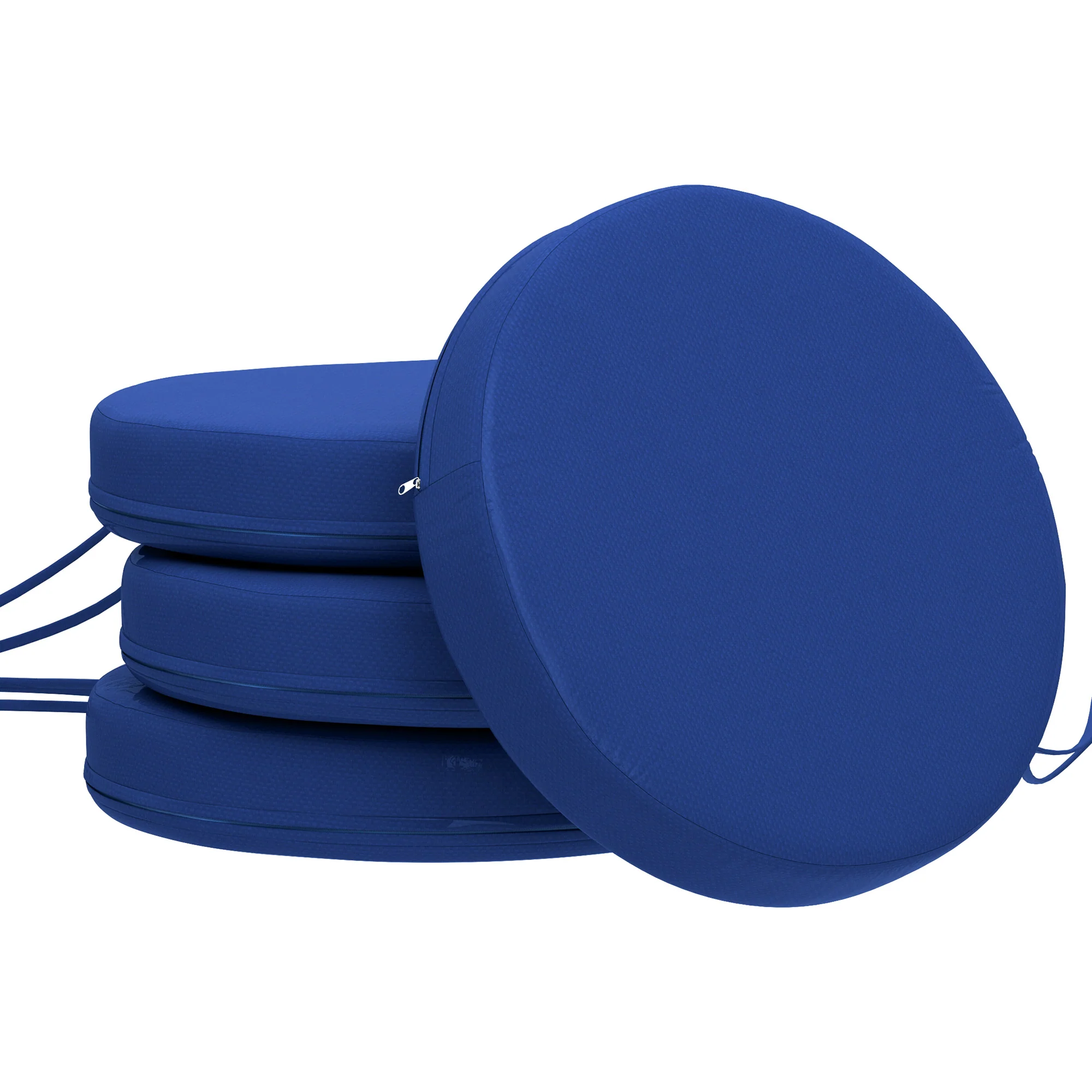 15" x 15" x 3" Round Seat Cushions for Dining Bistro Chairs, Machine Washable, Navy Blue - Image 12
