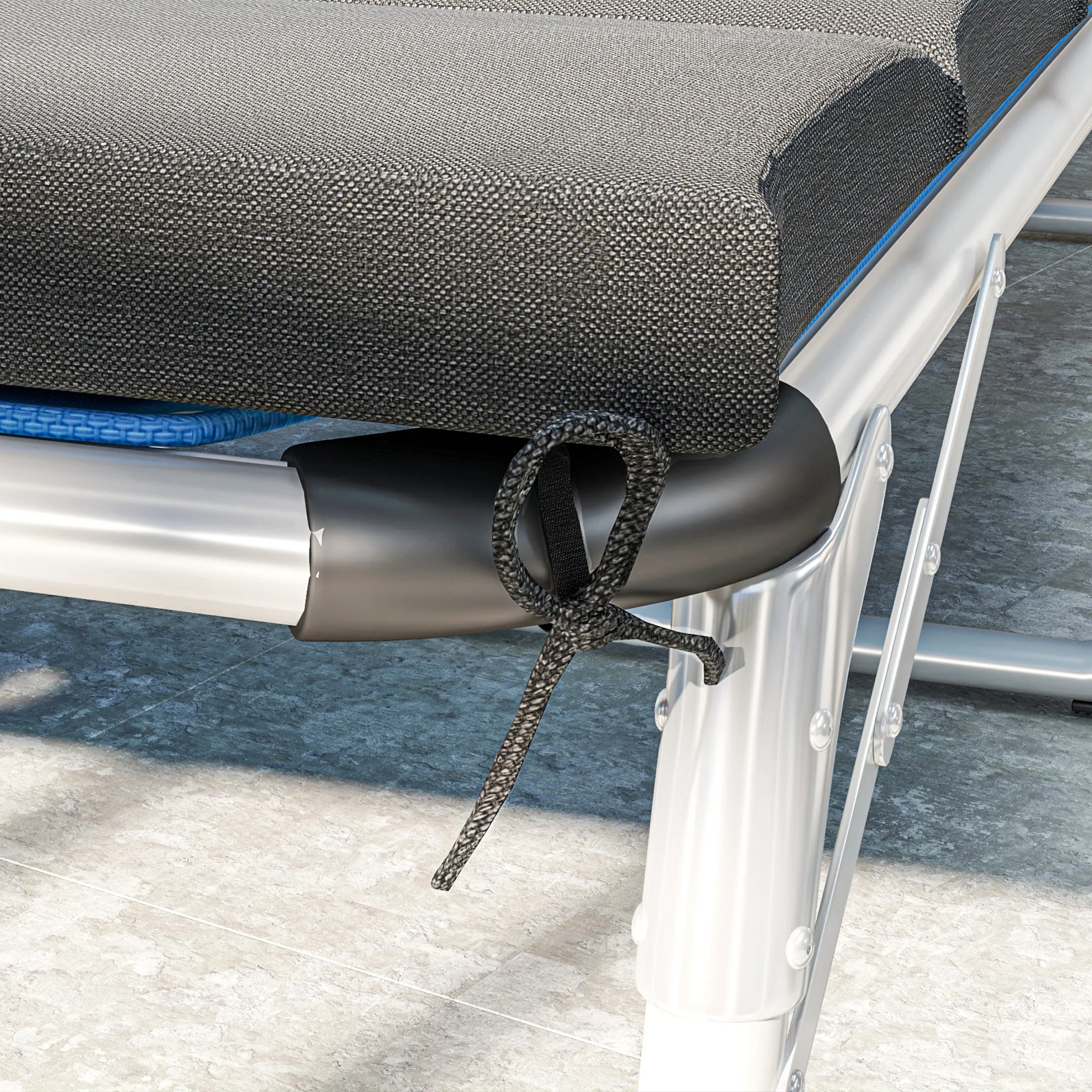 80" x 26" Chaise Lounge Cushions, UPF50+ Olefin, Dark Gray - Image 11