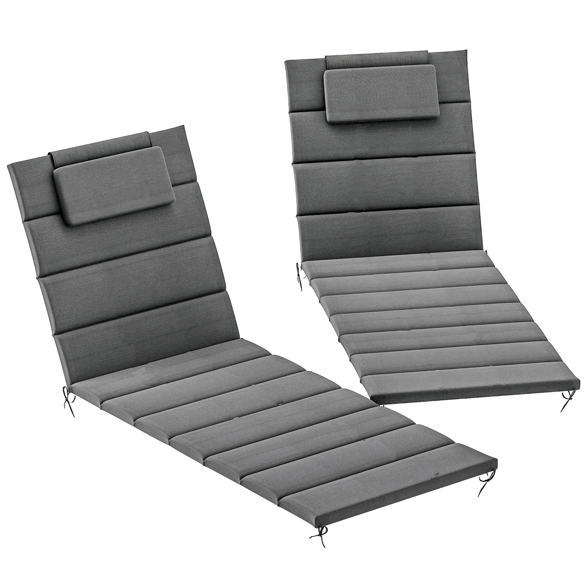 80" x 26" Chaise Lounge Cushions, UPF50+ Olefin, Dark Gray - Image 12
