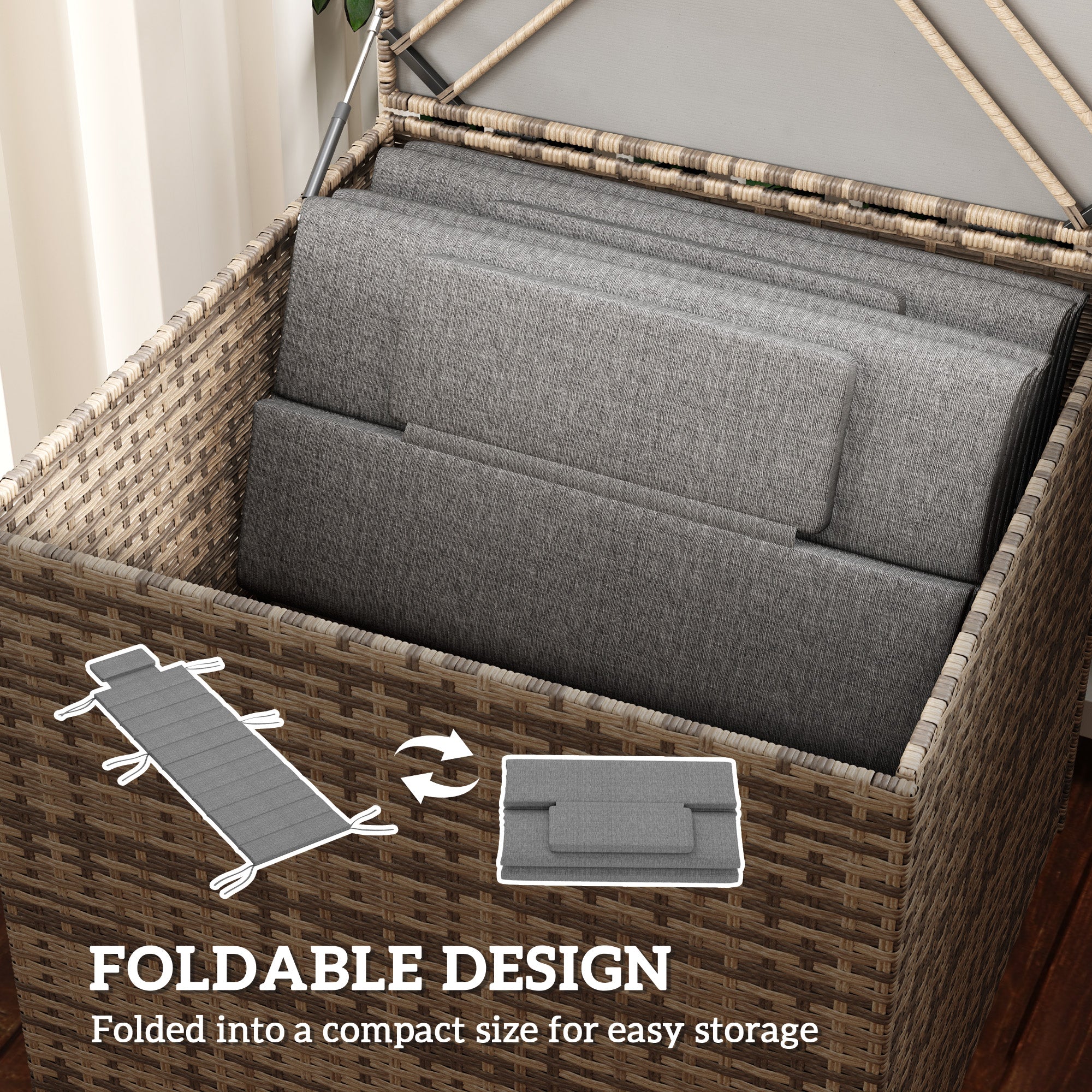 80" x 26" Chaise Lounge Cushion Set, UPF50+ Olefin, Charcoal Gray - Image 8