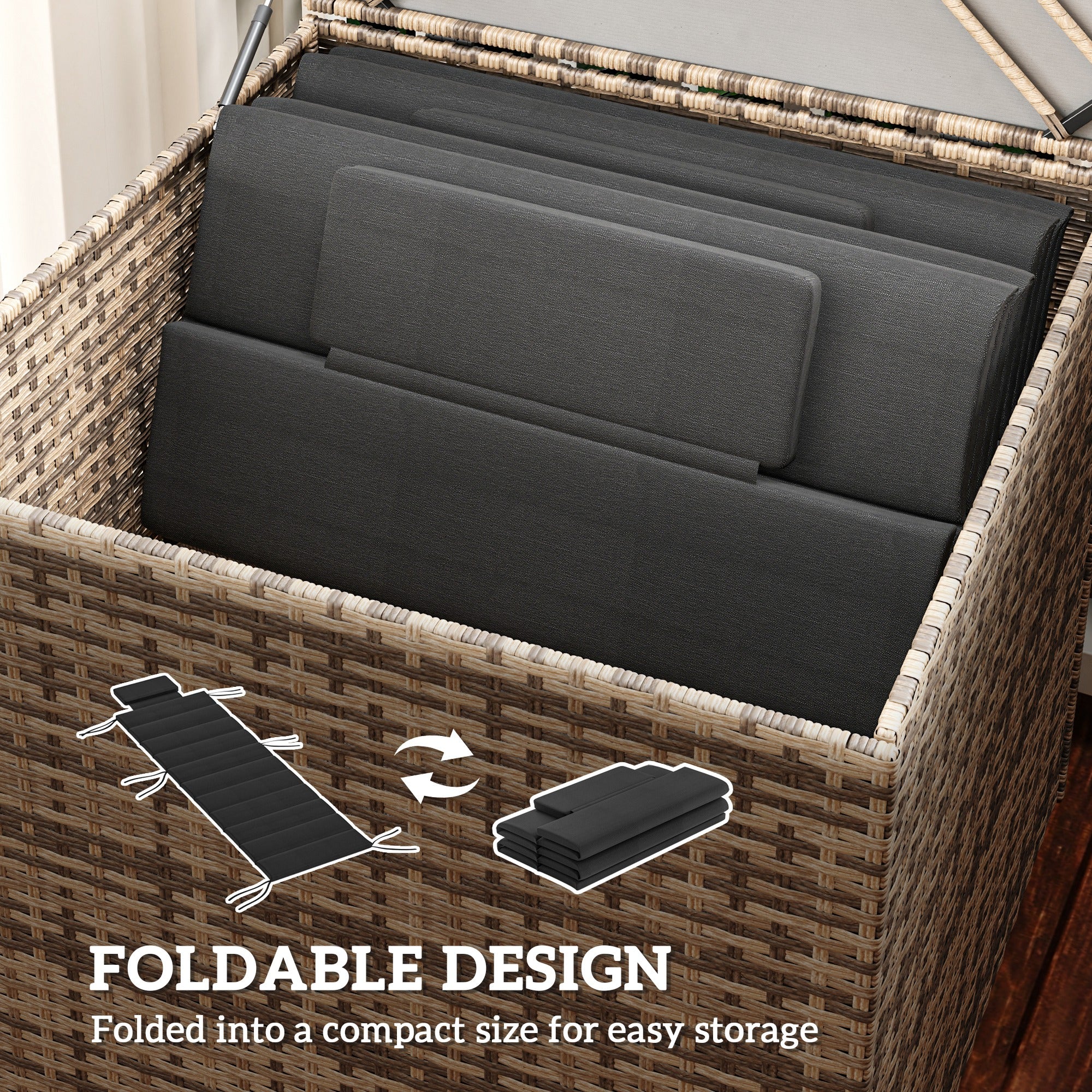 80" x 26" Chaise Lounge Cushion Set, UPF50+ Olefin, Black - Image 8