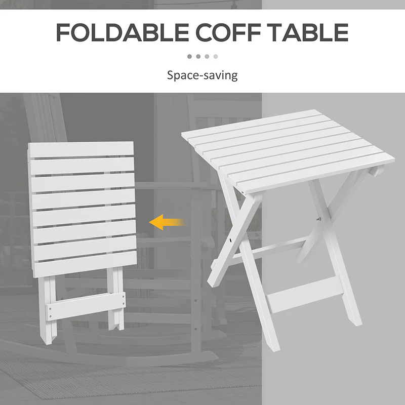 2-Piece Patio Rocking Chair Set, Wooden with Smooth Armrests, High Back, Supports 352 lbs, White - Image 9