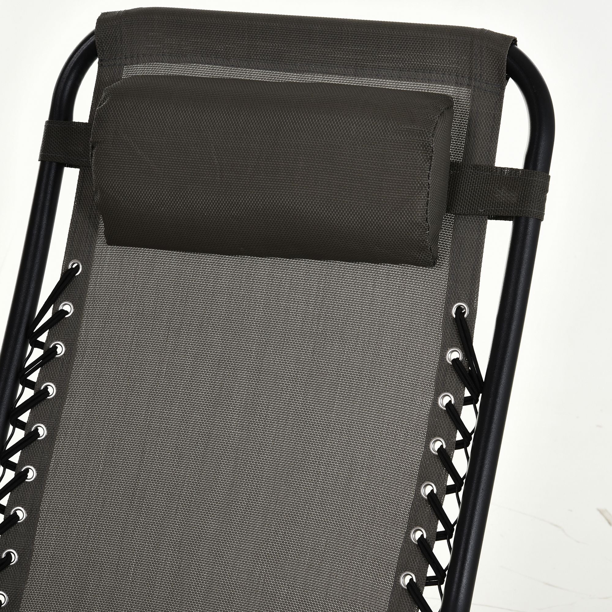 Foldable Reclining Zero Gravity Rocker, Pillow, Cup & Phone Holder, Gray - Image 12