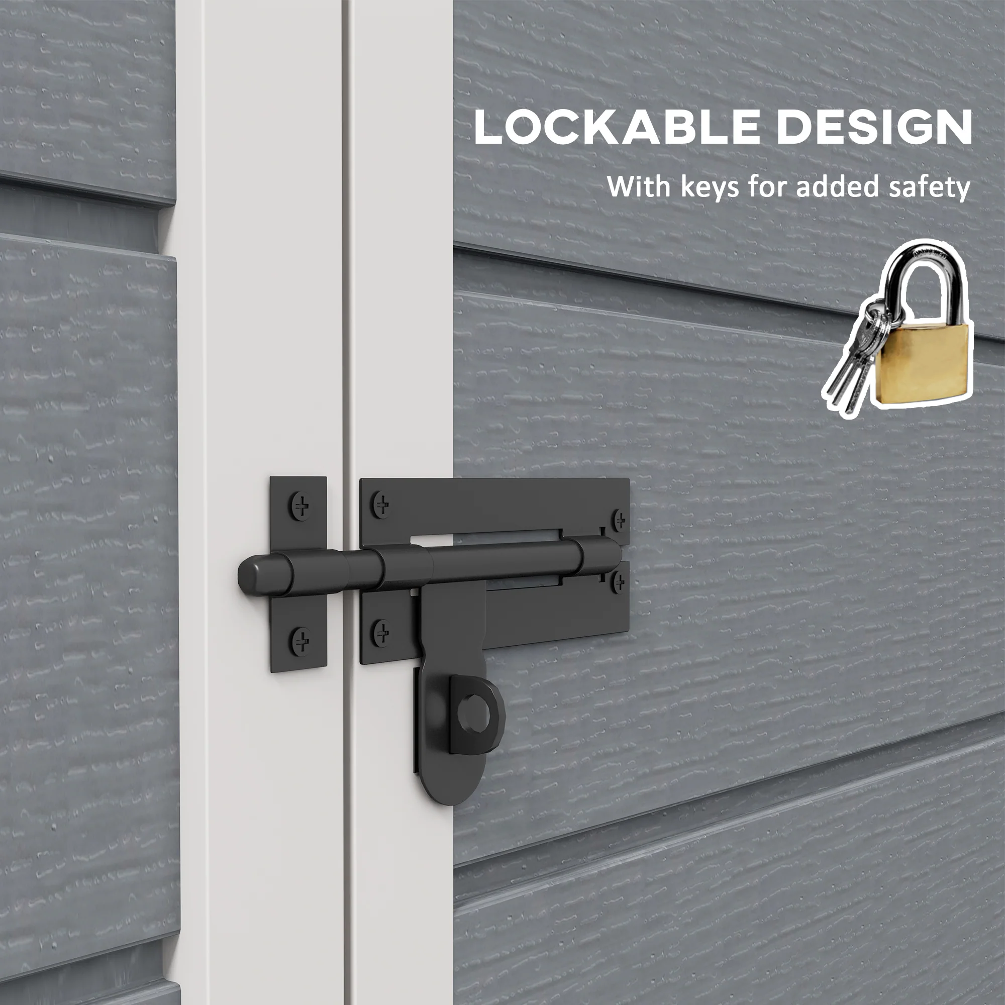 6' x 4.5' Plastic Outdoor Storage Shed with Window, Lockable Doors and Vents, Gray - Image 9