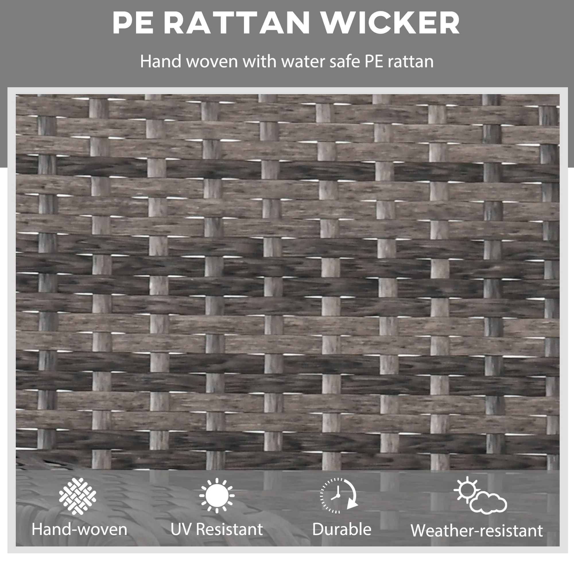 Outdoor Rockers with Wide Seat, Thick Cushions, Rattan Rockers with Steel Frame, Dark Gray - Image 6