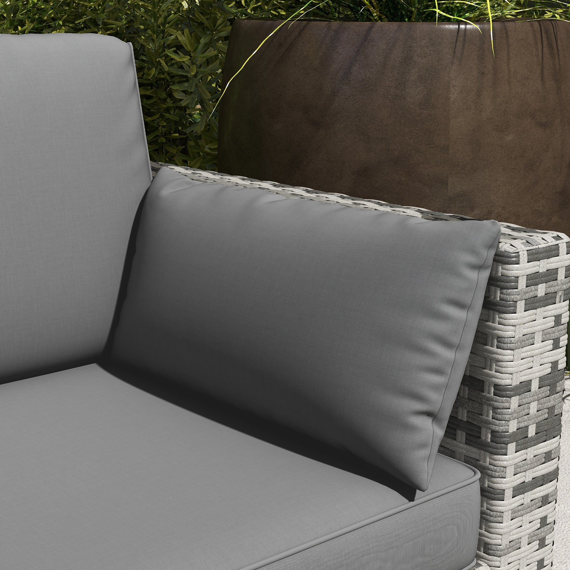 3-Seater Deep Seating Outdoor Sofa with Removable Cushions, Gray - Image 10